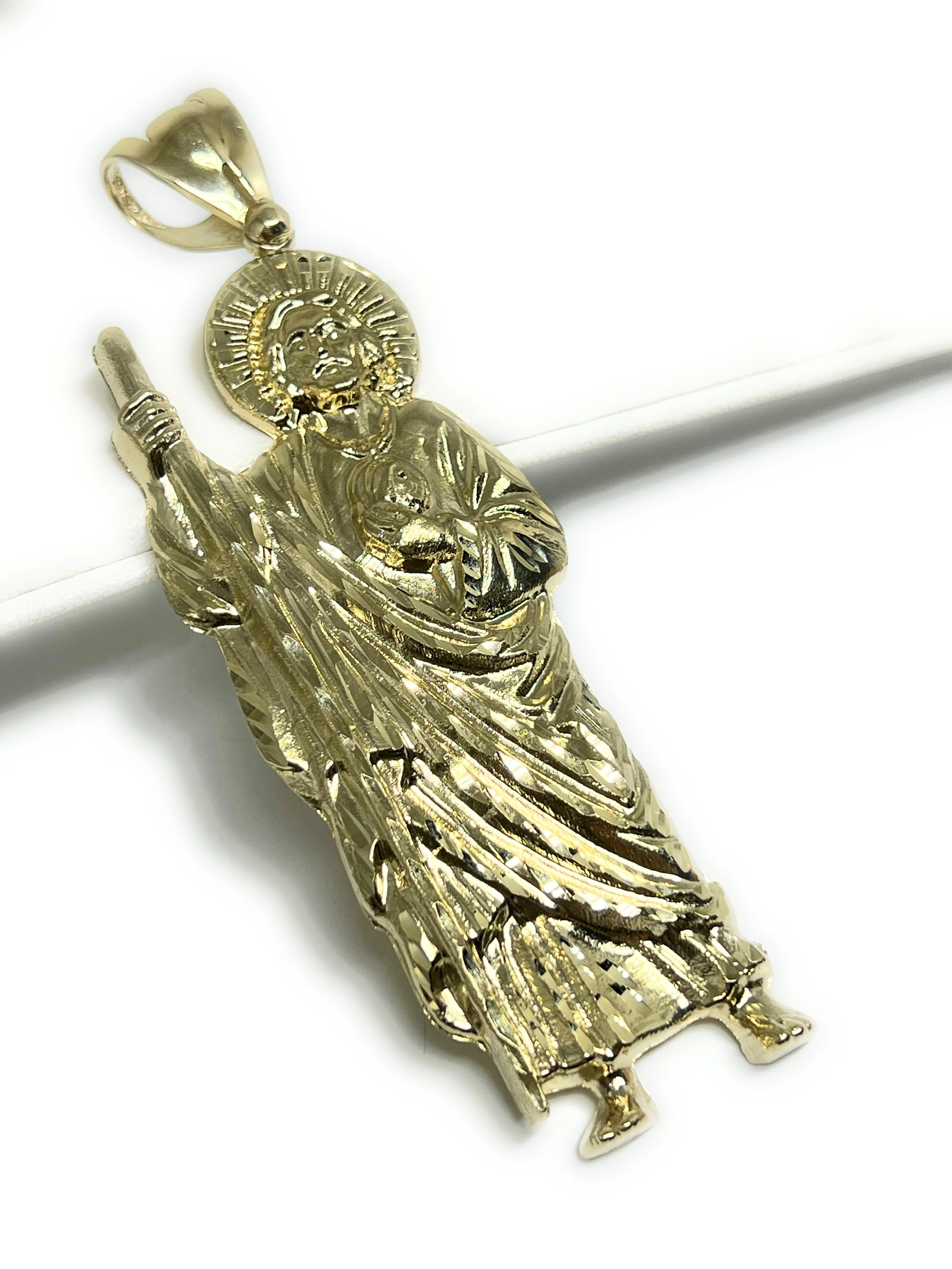 10k Solid Gold Yellow Saan Judas Saaint Jude BIG XXL Pendant Necklace (XXL) (20.7G) - Image 6