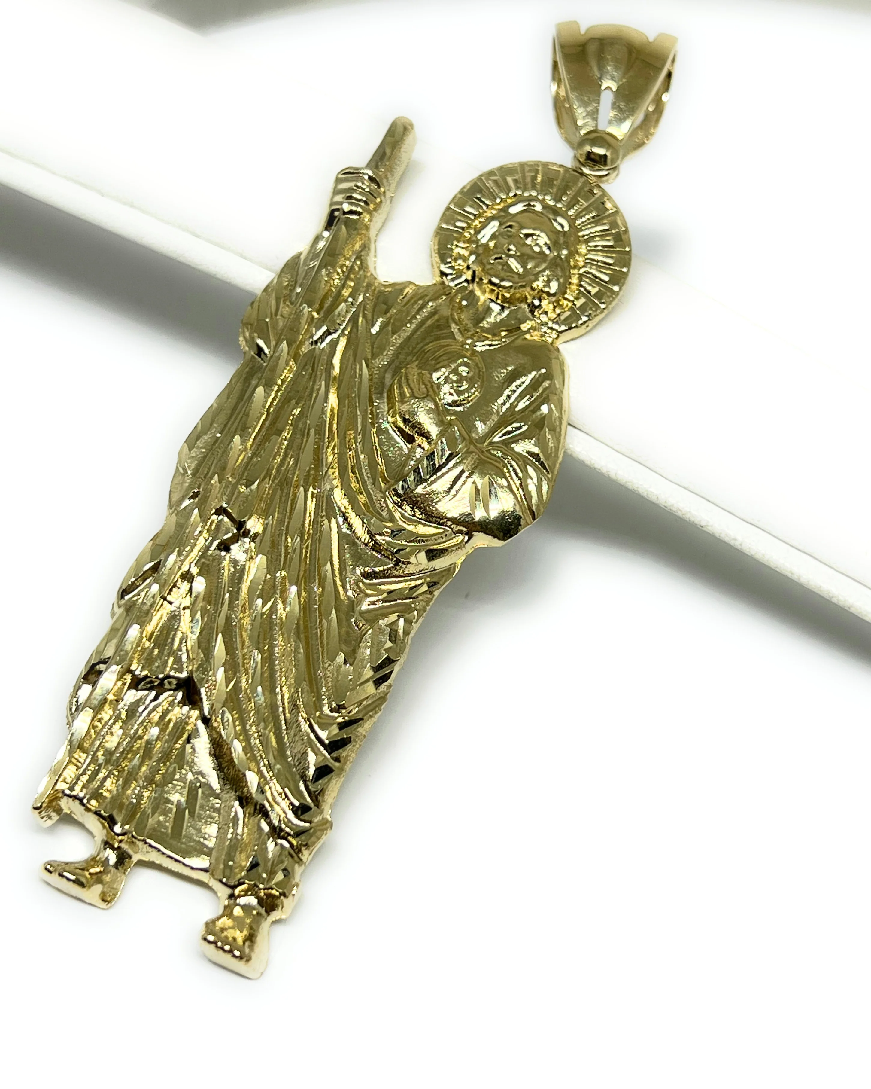 10k Solid Gold Yellow Saan Judas Saaint Jude BIG XXL Pendant Necklace (XXL) (20.7G) - Image 8