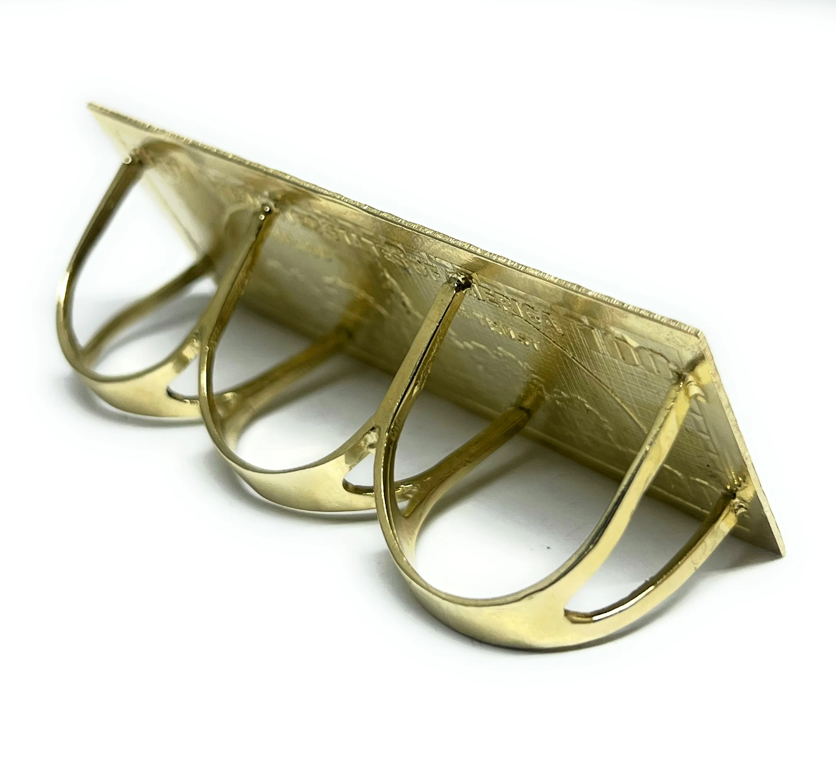 10k Solid Gold Yellow THREE FINGER 100 DOLLAR BENJAMINS Ring (18.1g) - Image 3