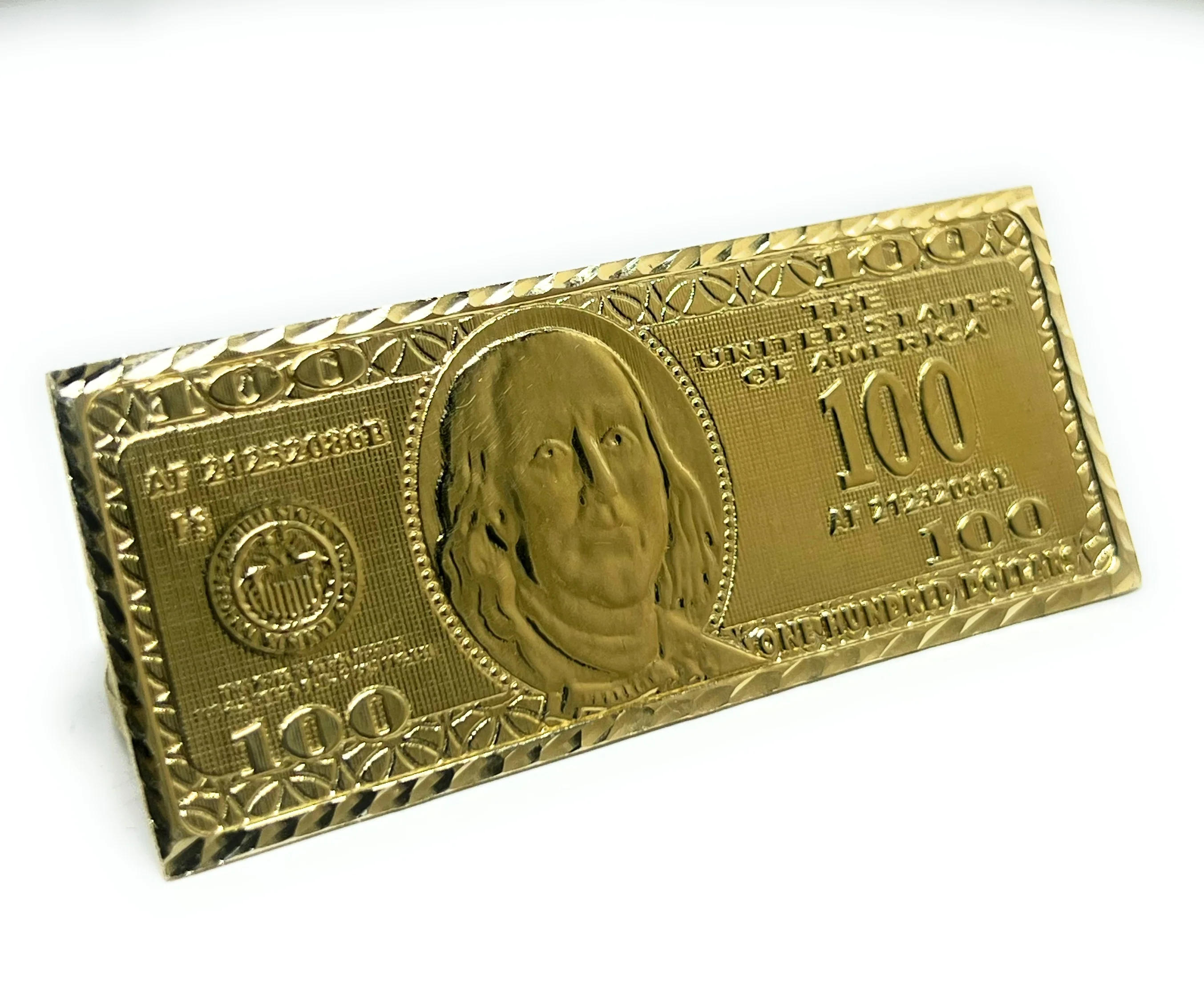10k Solid Gold Yellow THREE FINGER 100 DOLLAR BENJAMINS Ring (18.1g) - Image 4