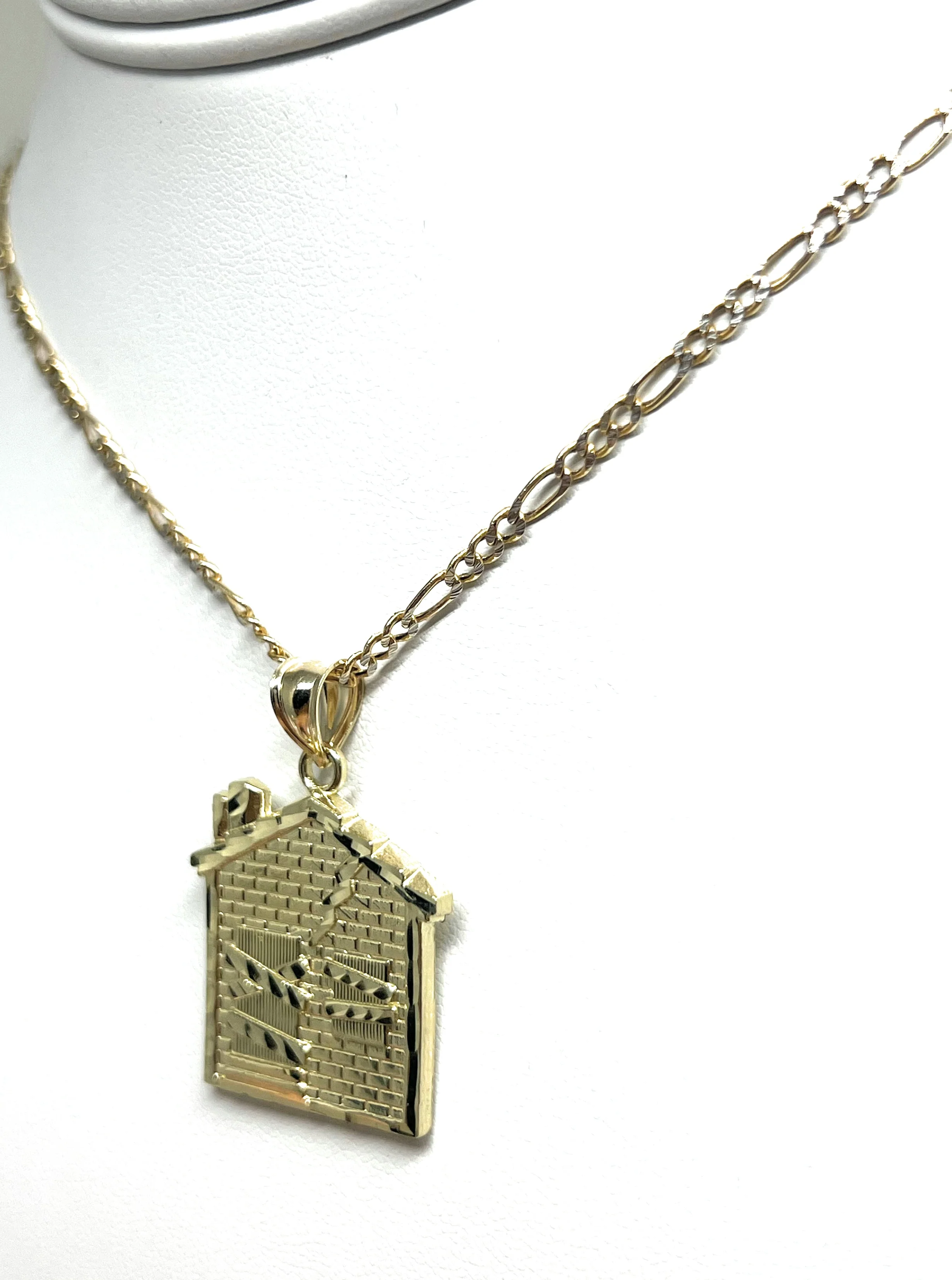 10k Solid Gold Yellow TRAP HOUSE PENDANT - Image 8