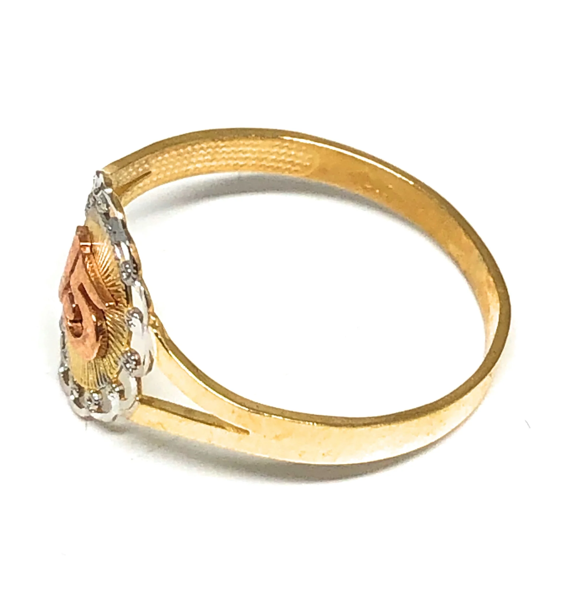 10k Solid Gold Yellow Tri-Color Mis 15 Años Ring - Image 2