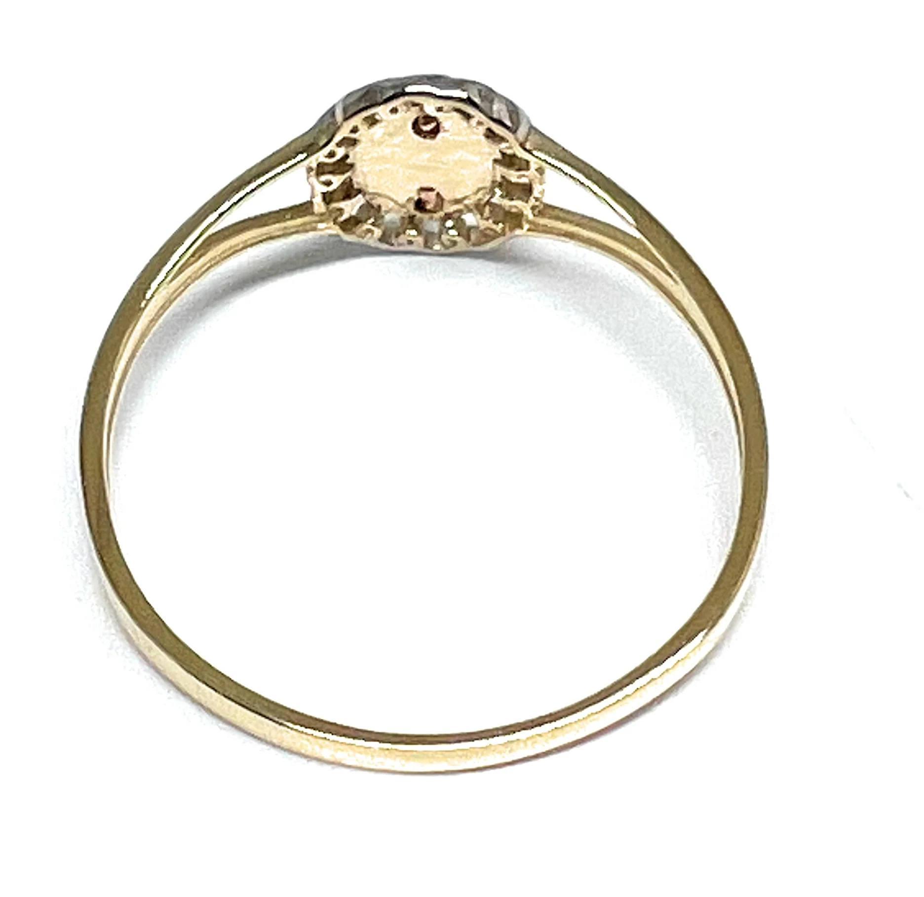 10k Solid Gold Yellow Tri-Color Virrgin Mary Dainty Ring (FC 150) - Image 3