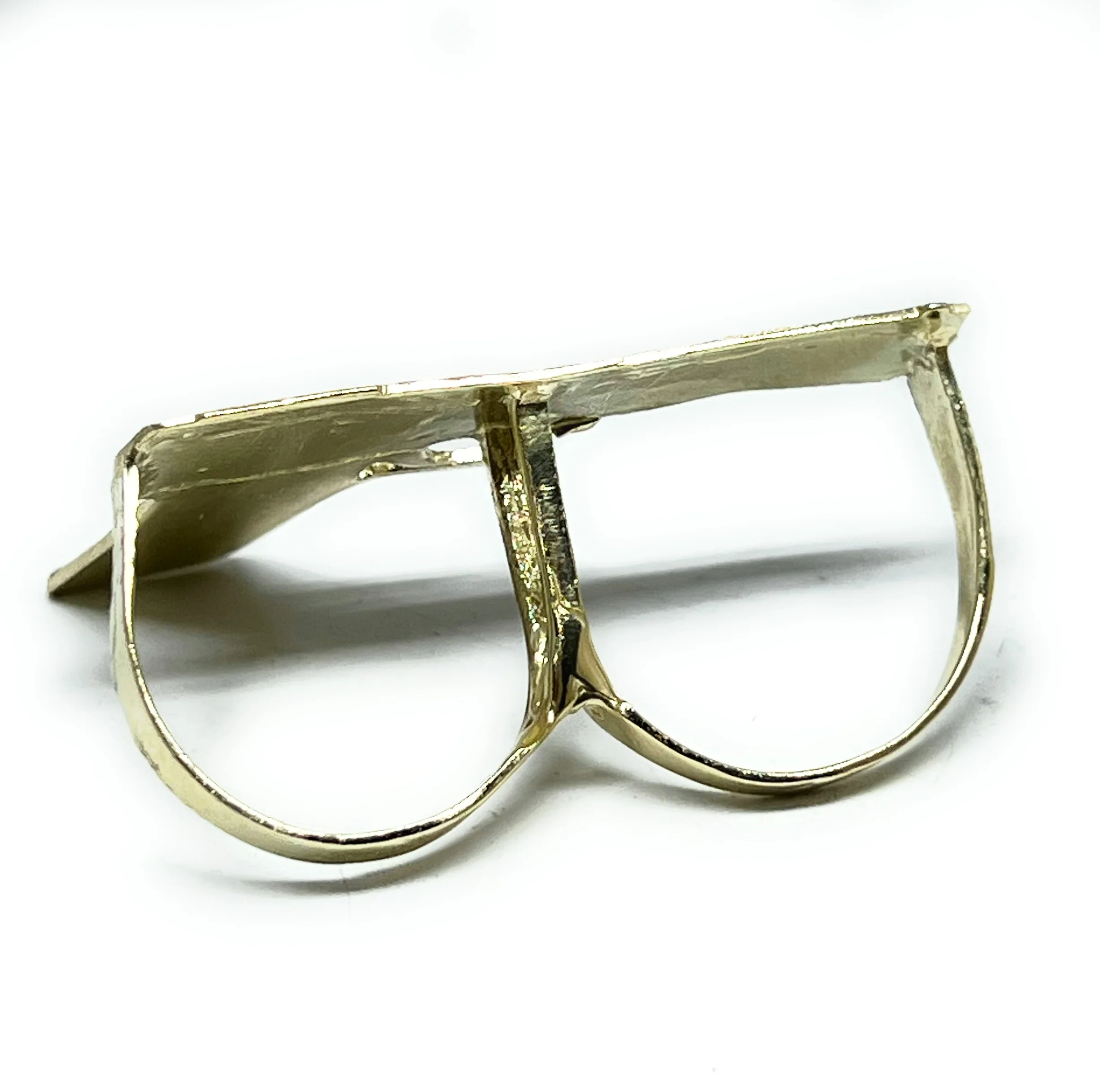 10k Solid Gold Yellow TWO FINGER PISTOL GUN Ring (7.4g) - Image 4