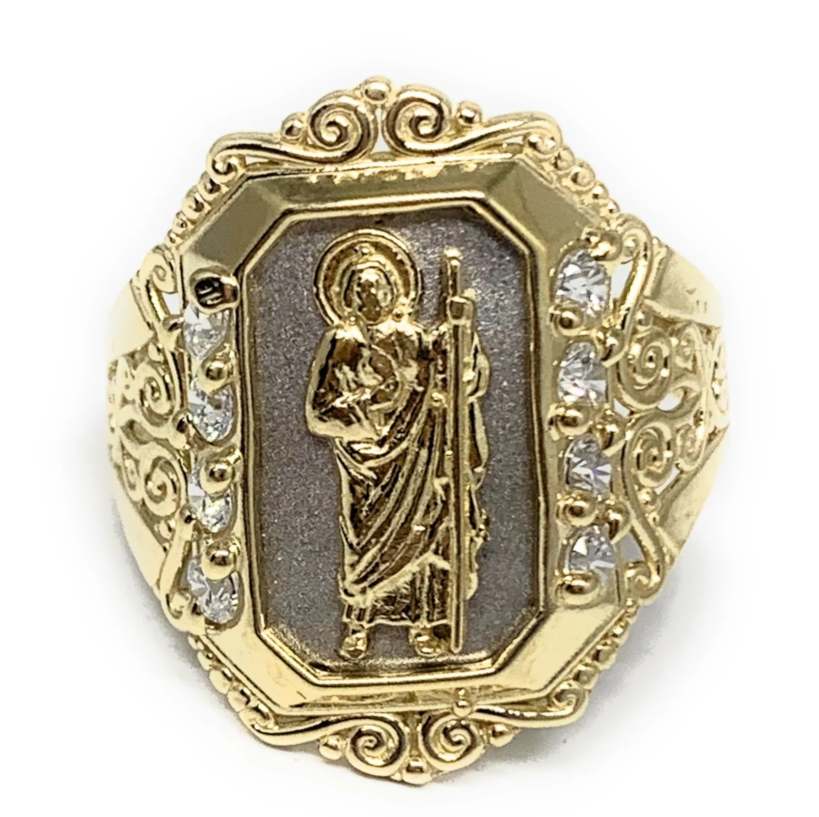 10k Solid Gold Yellow & White Gold Elegant Saan Judas Ring