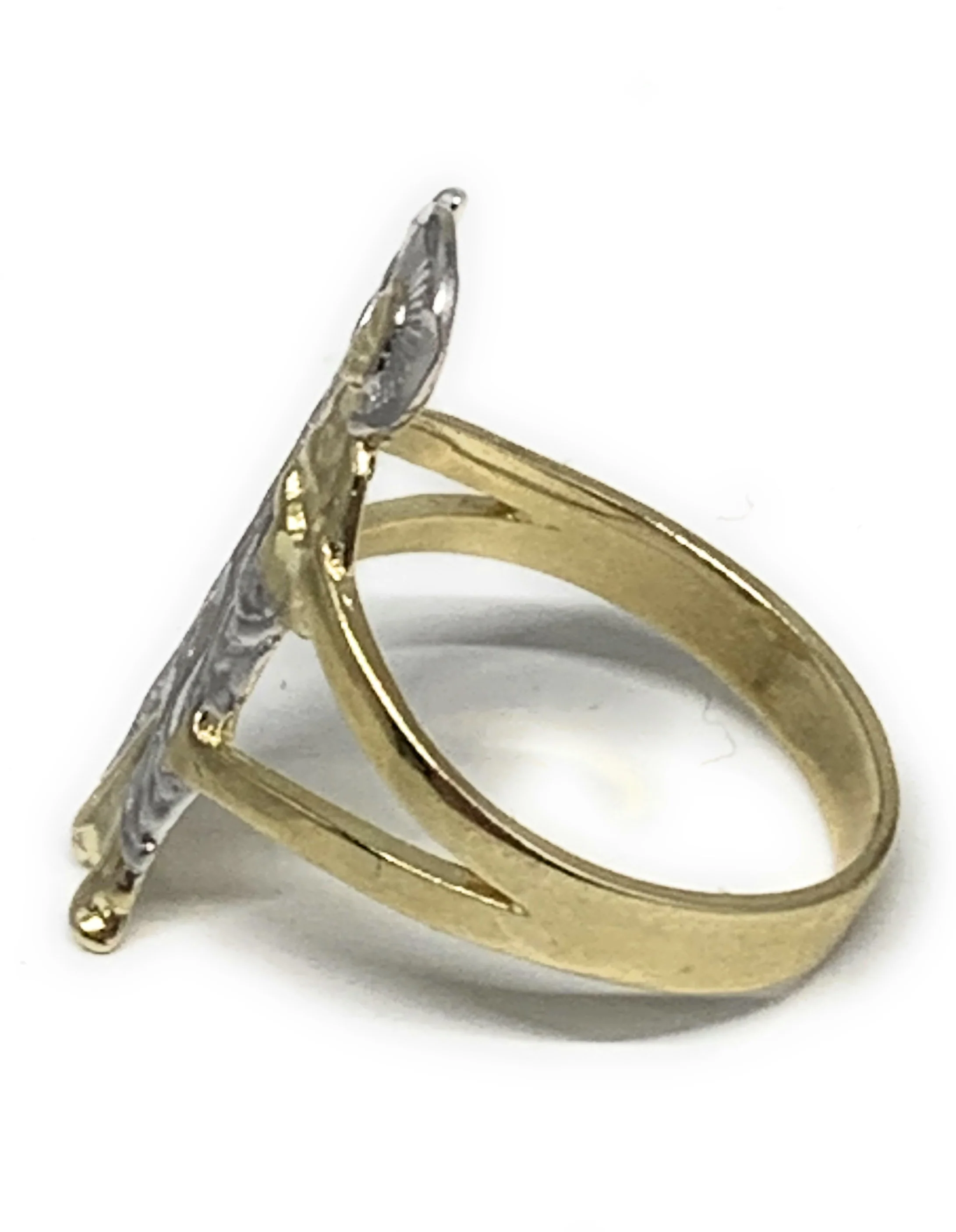 10k Solid Gold Yellow & White Gold Saan Judas Ring - Image 2