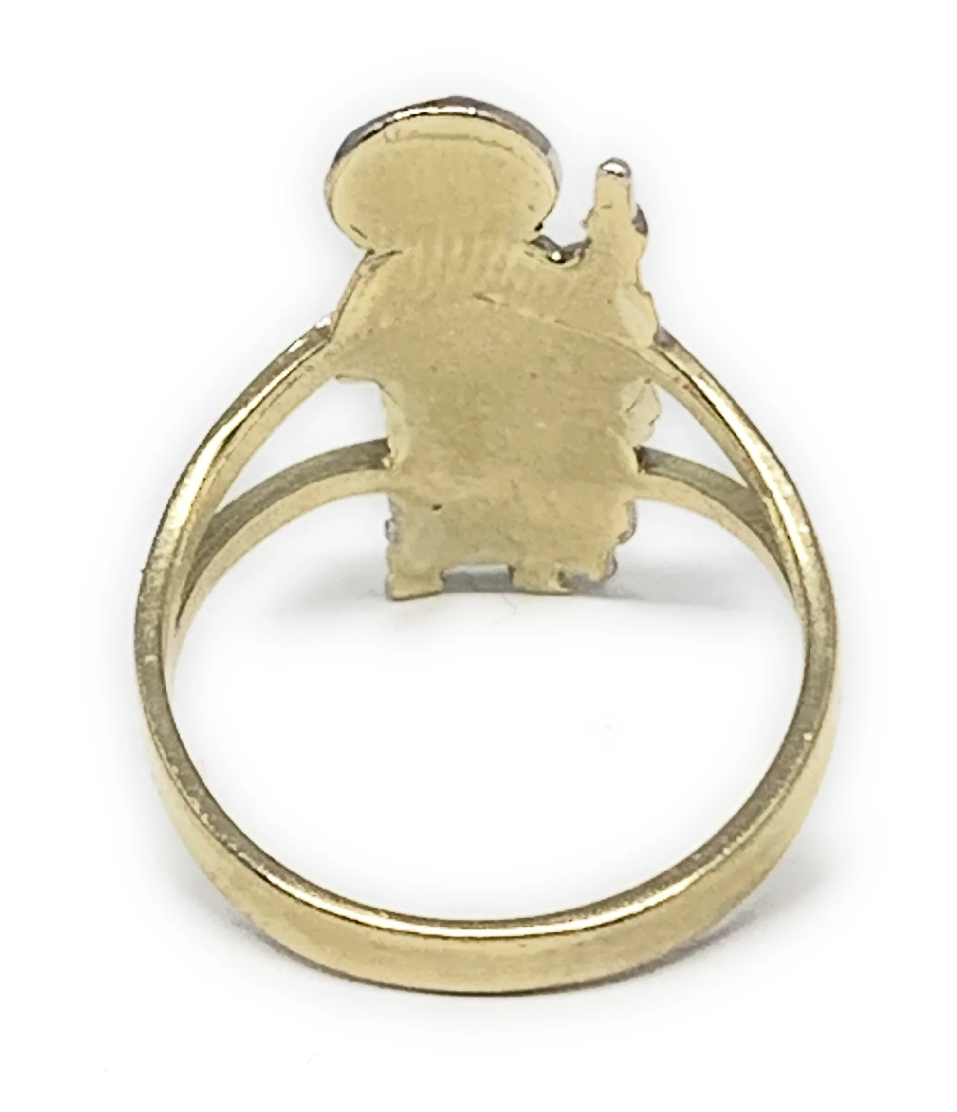 10k Solid Gold Yellow & White Gold Saan Judas Ring - Image 3