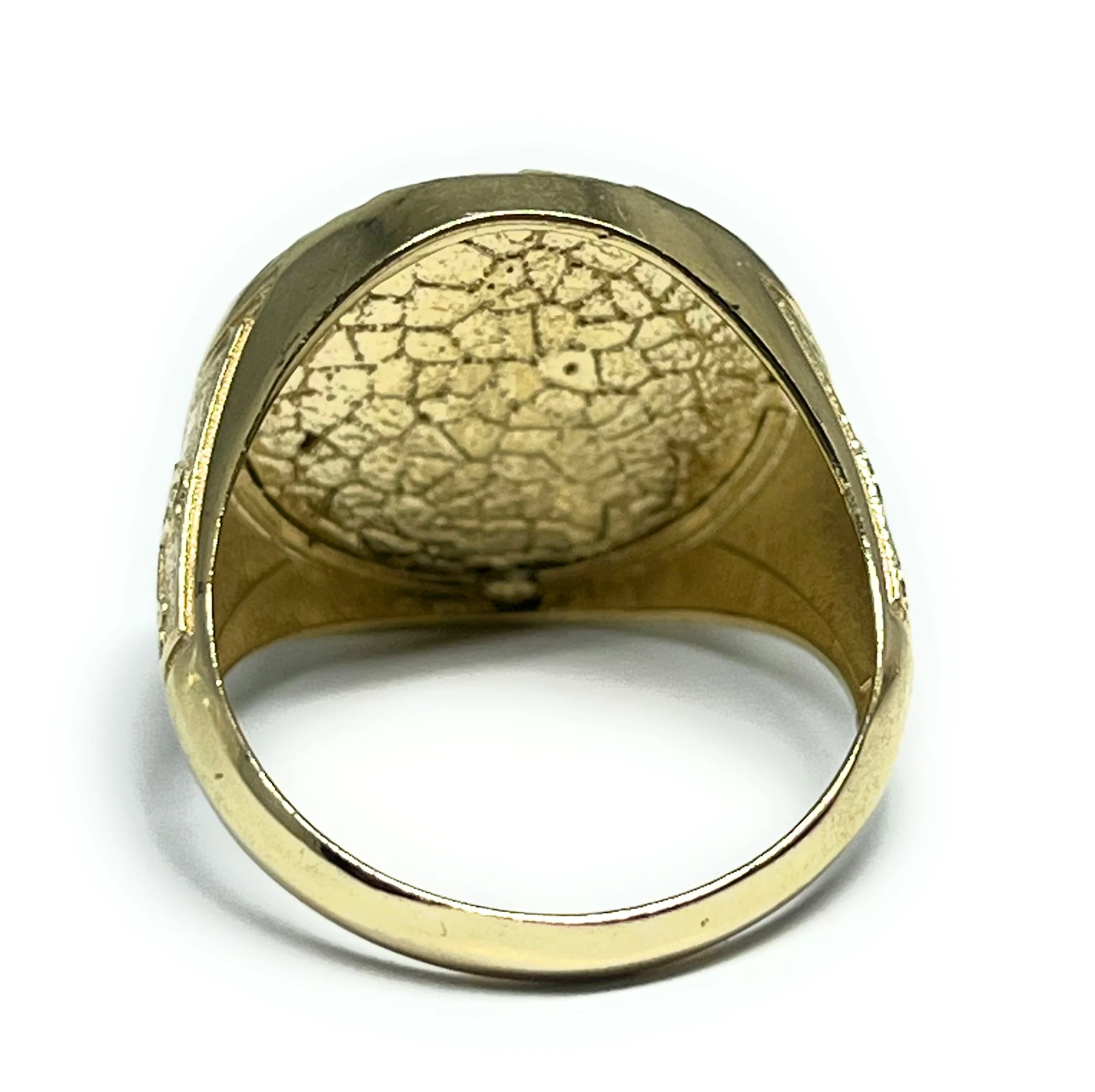 14k Solid Gold 2-Tone ST MICHAEL ARCHANGEL ROUND Ring (7g~) - Image 4