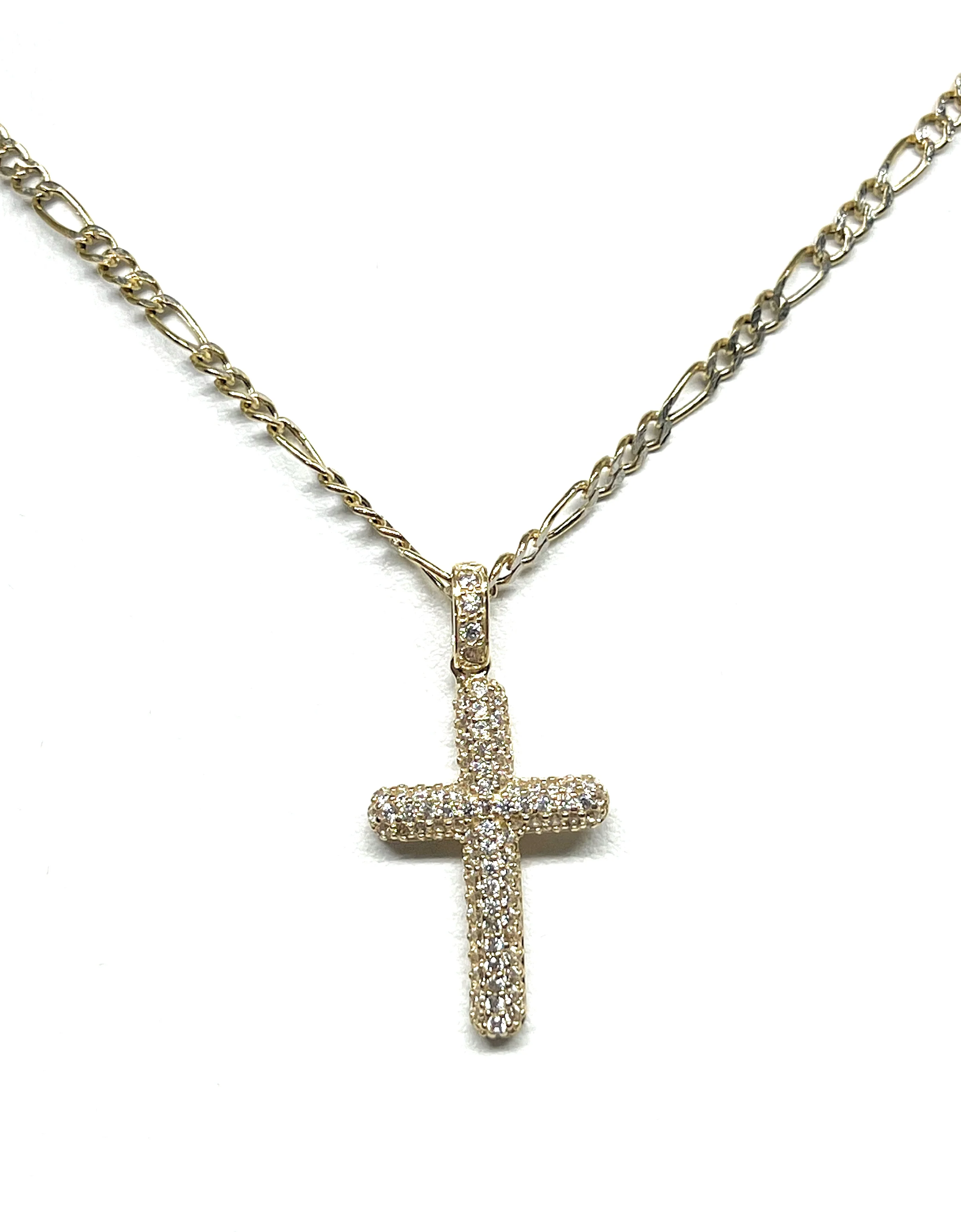 14k Solid Gold Classic Cross FULL CZ Pendant (FC) - Image 5