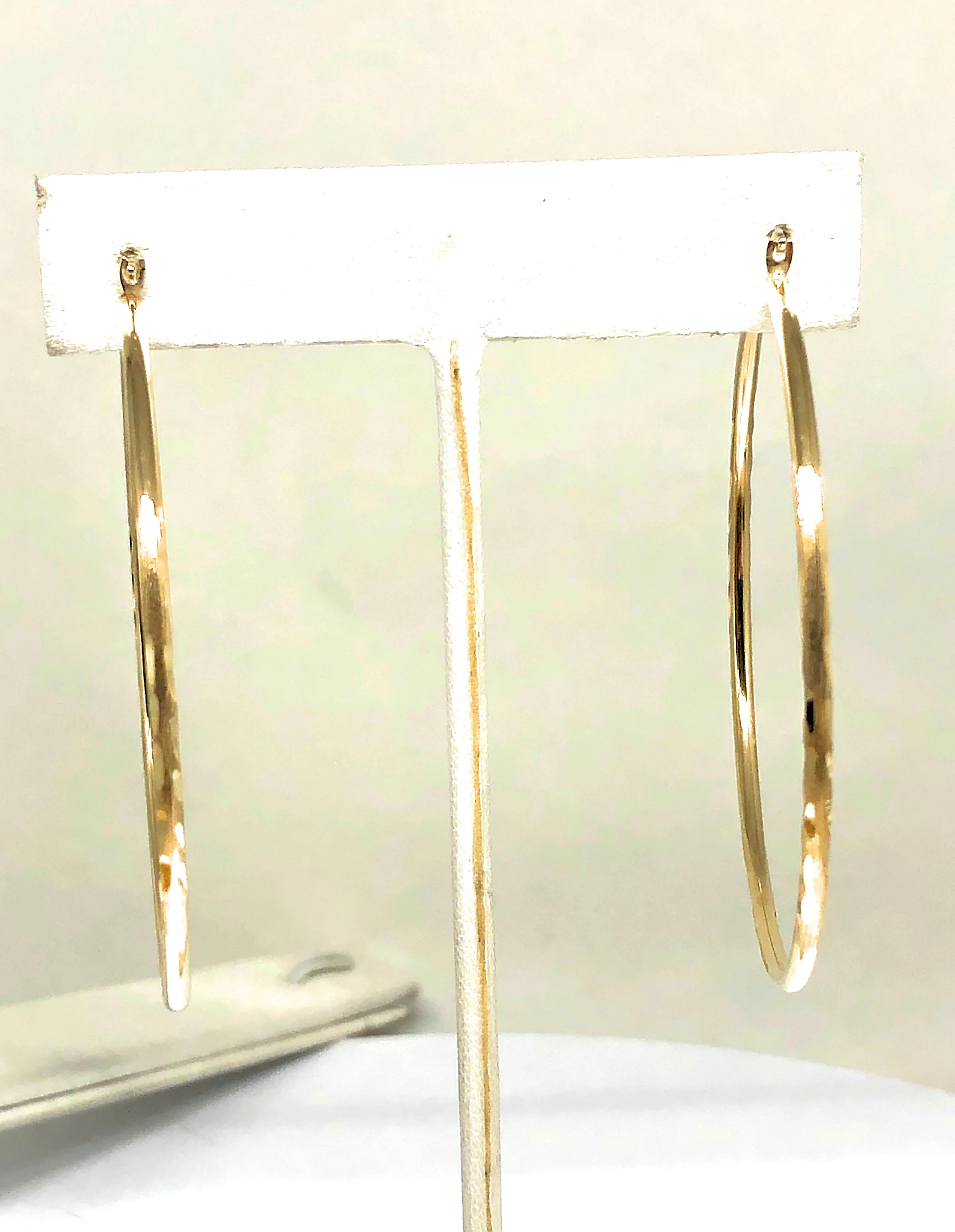 14k Solid Gold Classic Hoop Earrings - Image 4