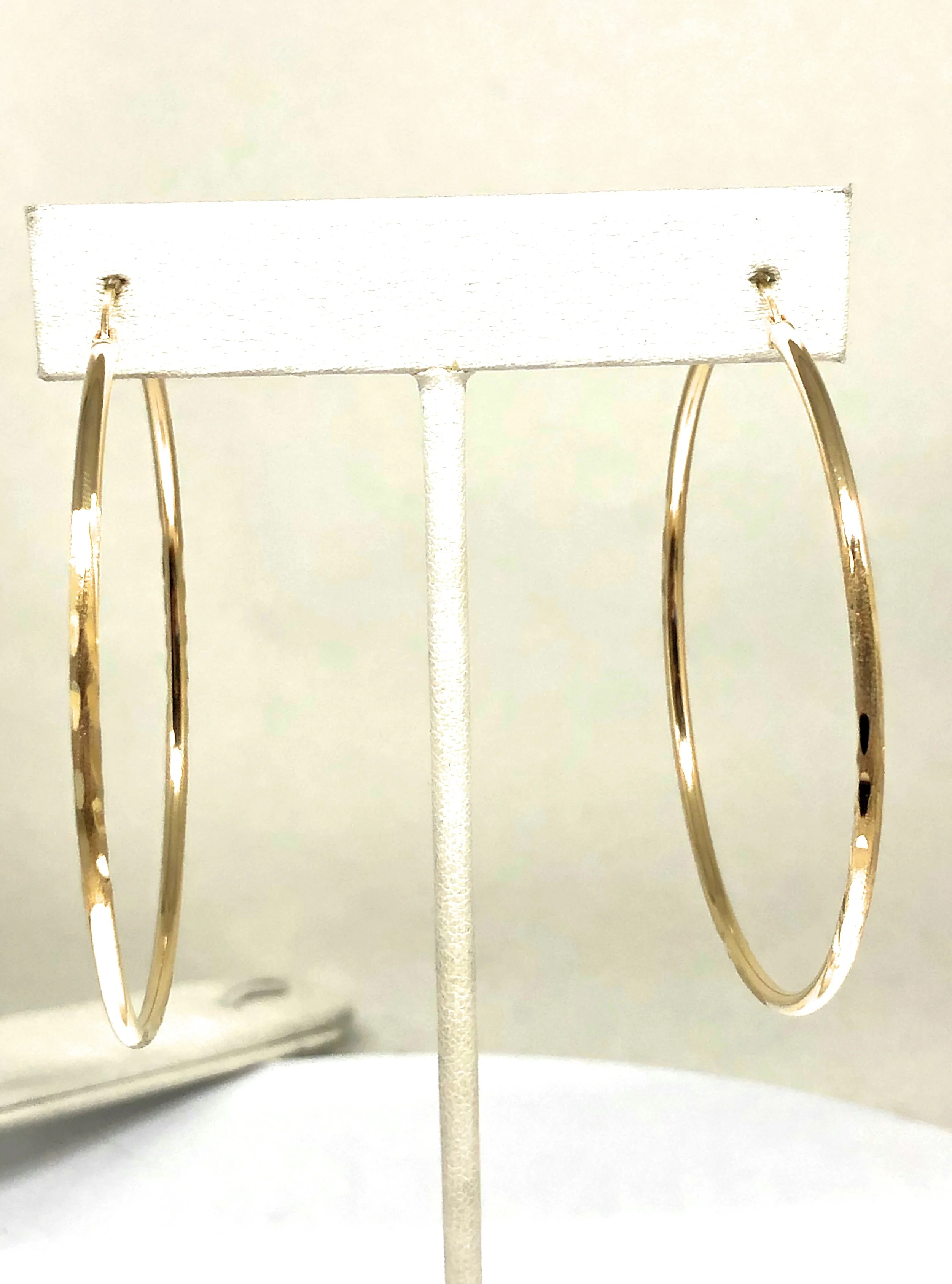 14k Solid Gold Classic Hoop Earrings - Image 6