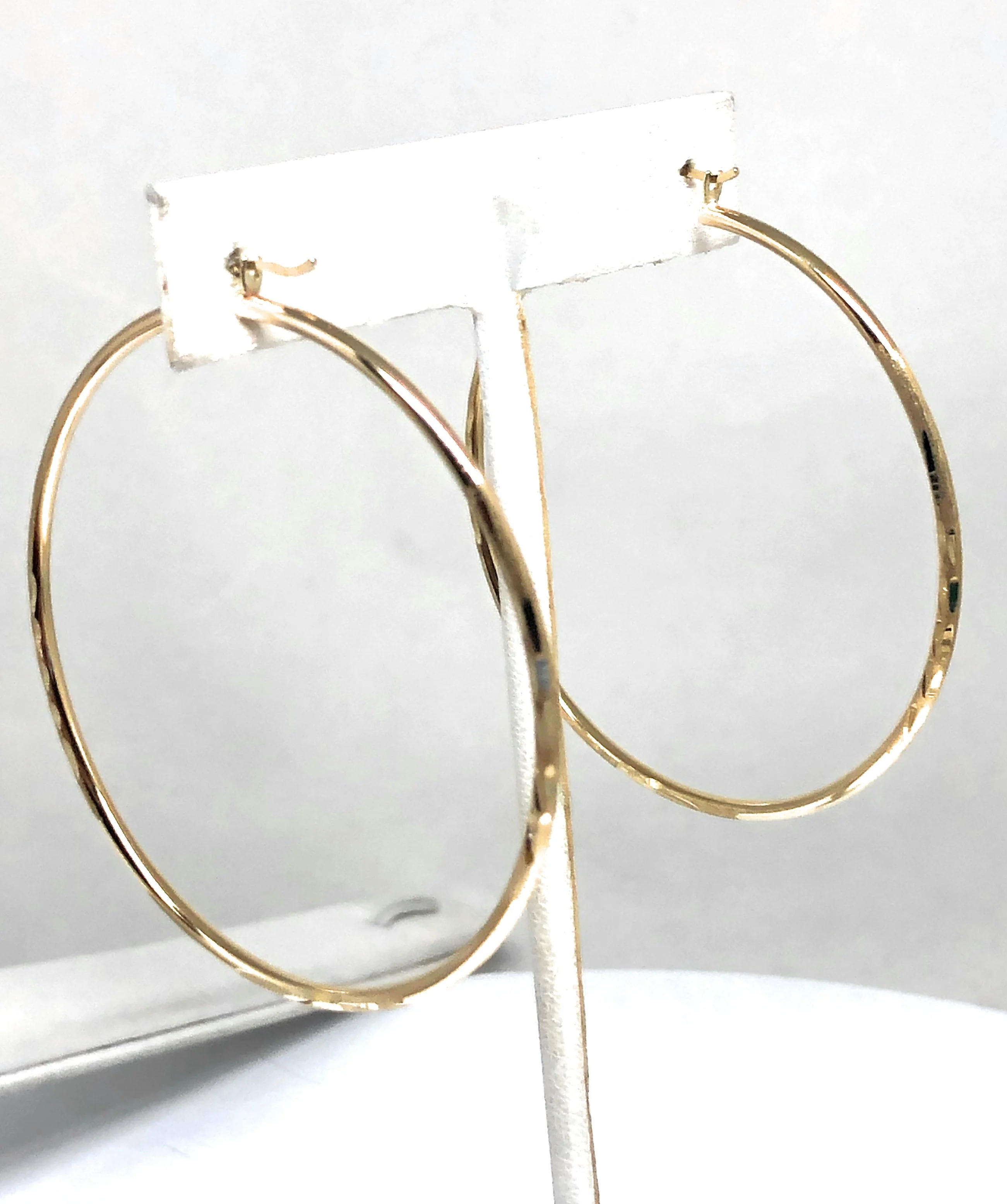 14k Solid Gold Classic Hoop Earrings - Image 7