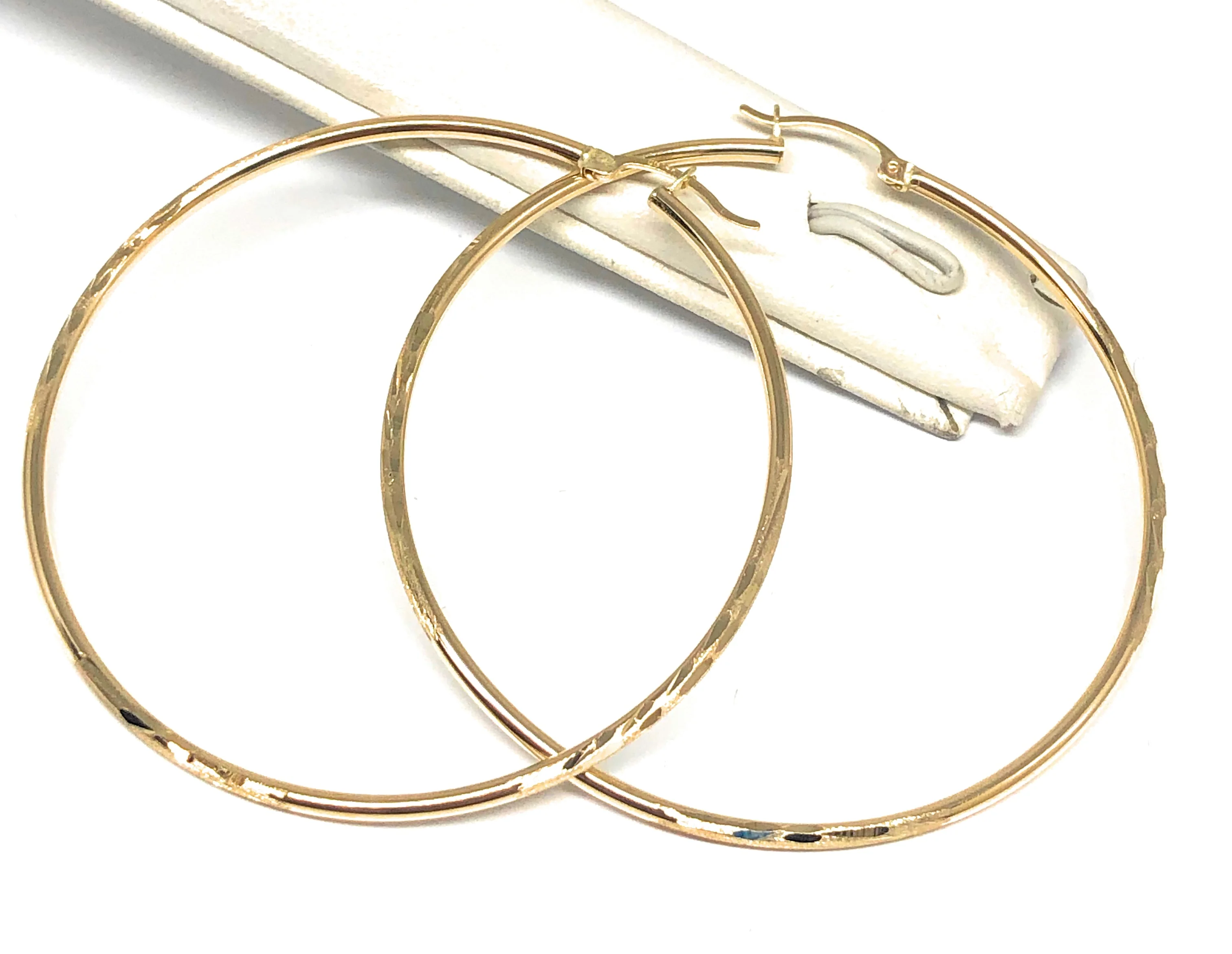 14k Solid Gold Classic Hoop Earrings - Image 8