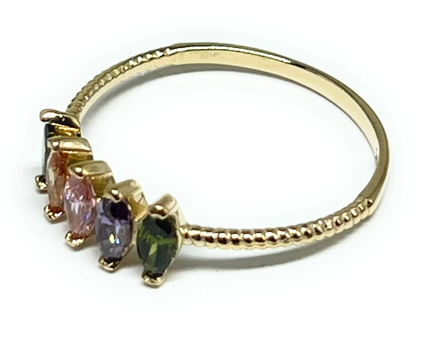 14k Solid Gold Colorful CZ Ring (FC 220) - Image 2