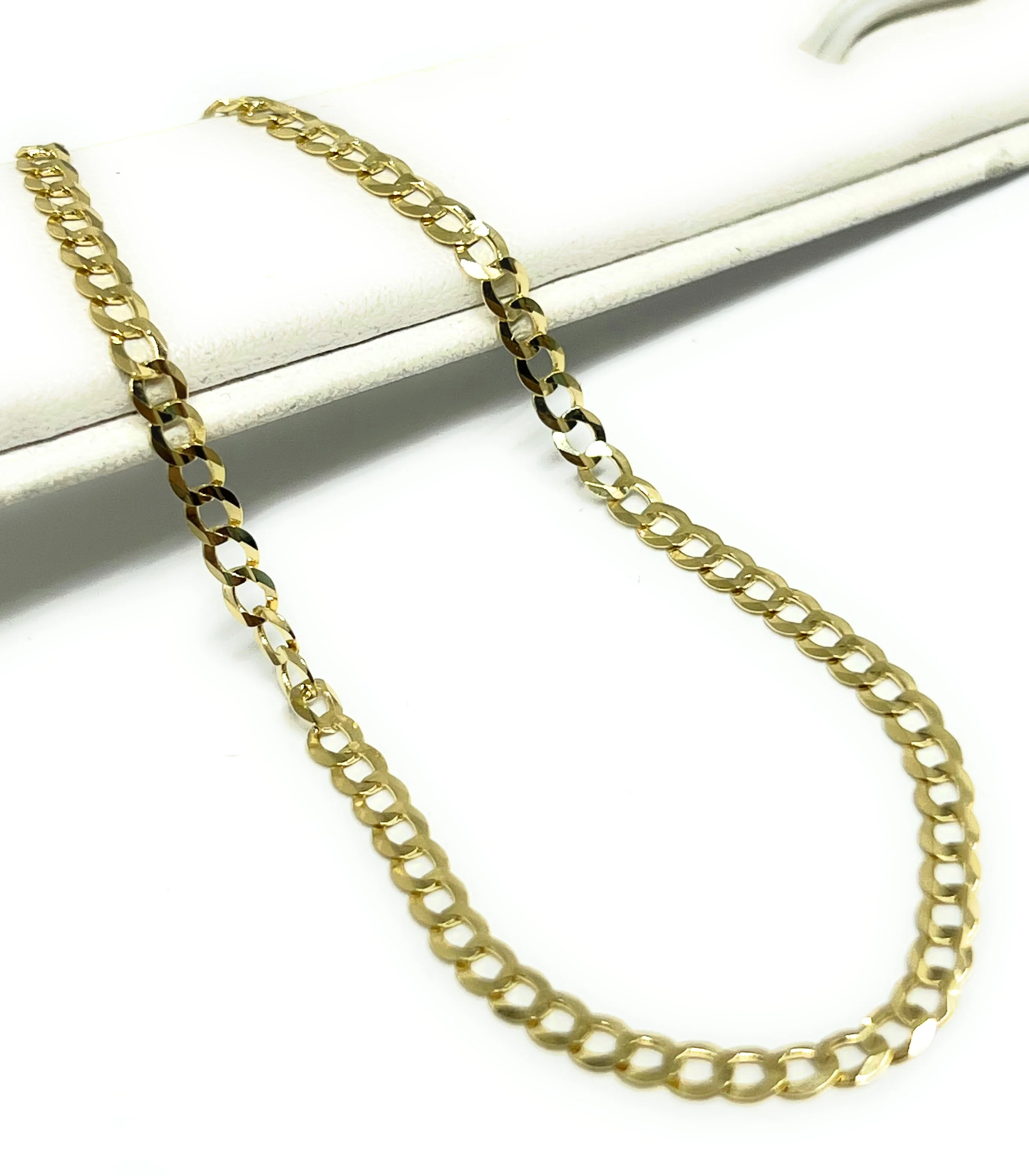 14k Solid Gold Cuban CURB Link Brracelet 7-8 inch 3.2mm (FULL SOLID STYLE) - Image 2