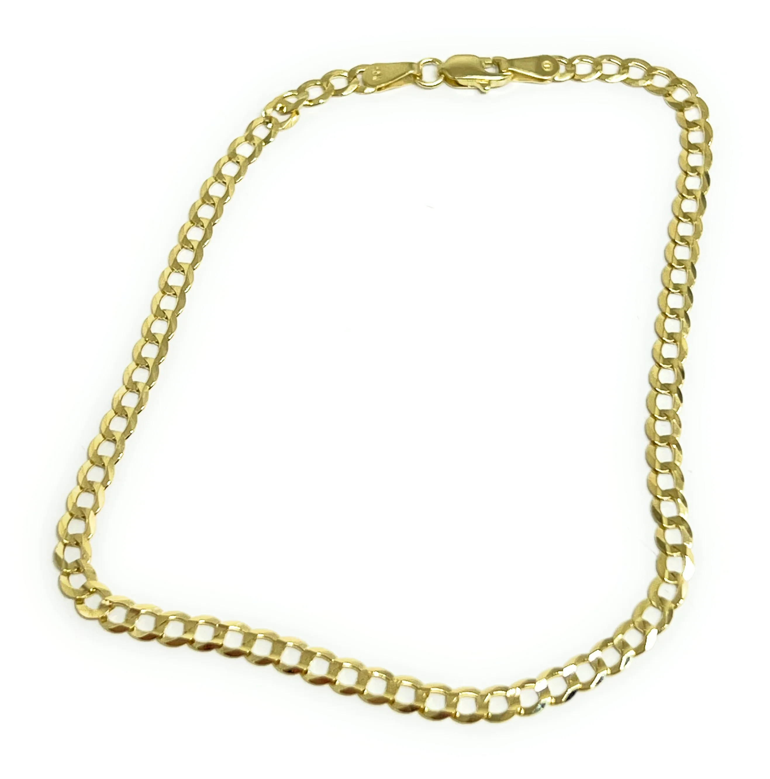 14k Solid Gold Cuban CURB Link Brracelet 7-8 inch 3.2mm (FULL SOLID STYLE) - Image 4