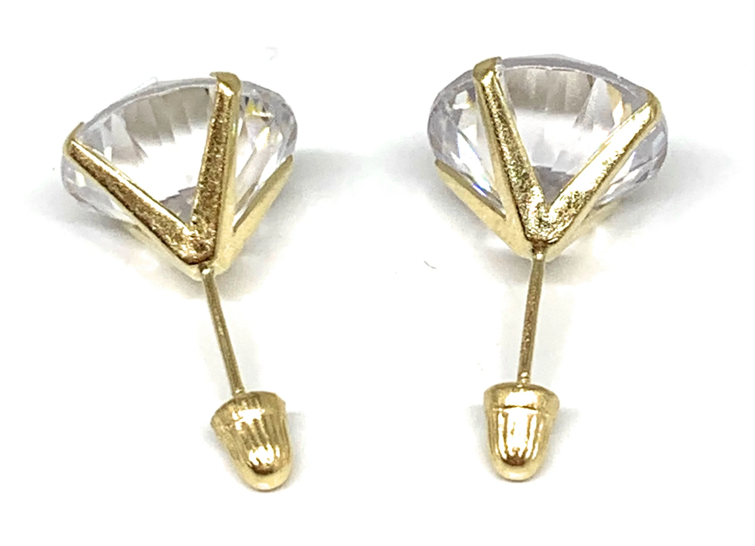 14k Solid Gold Cubic Zirconia Stud Earrings 3-10mm - Image 6