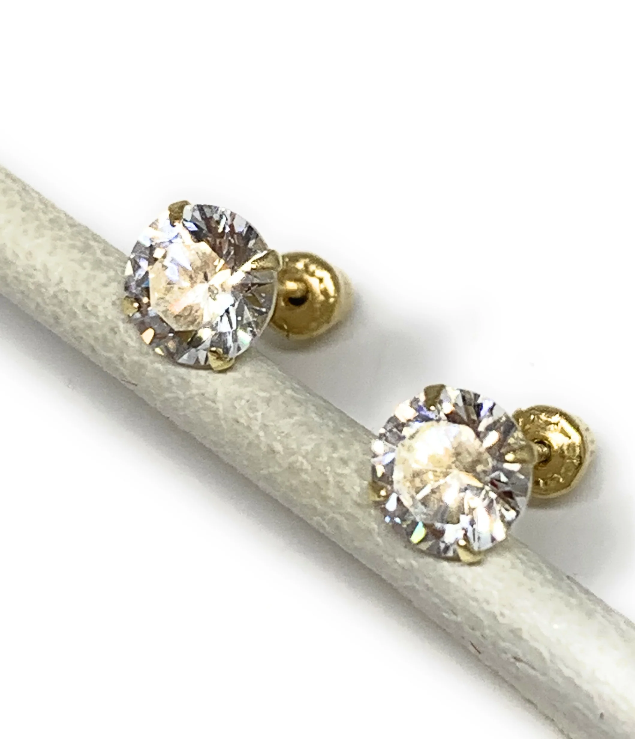 14k Solid Gold Cubic Zirconia Stud Earrings 3-10mm - Image 9
