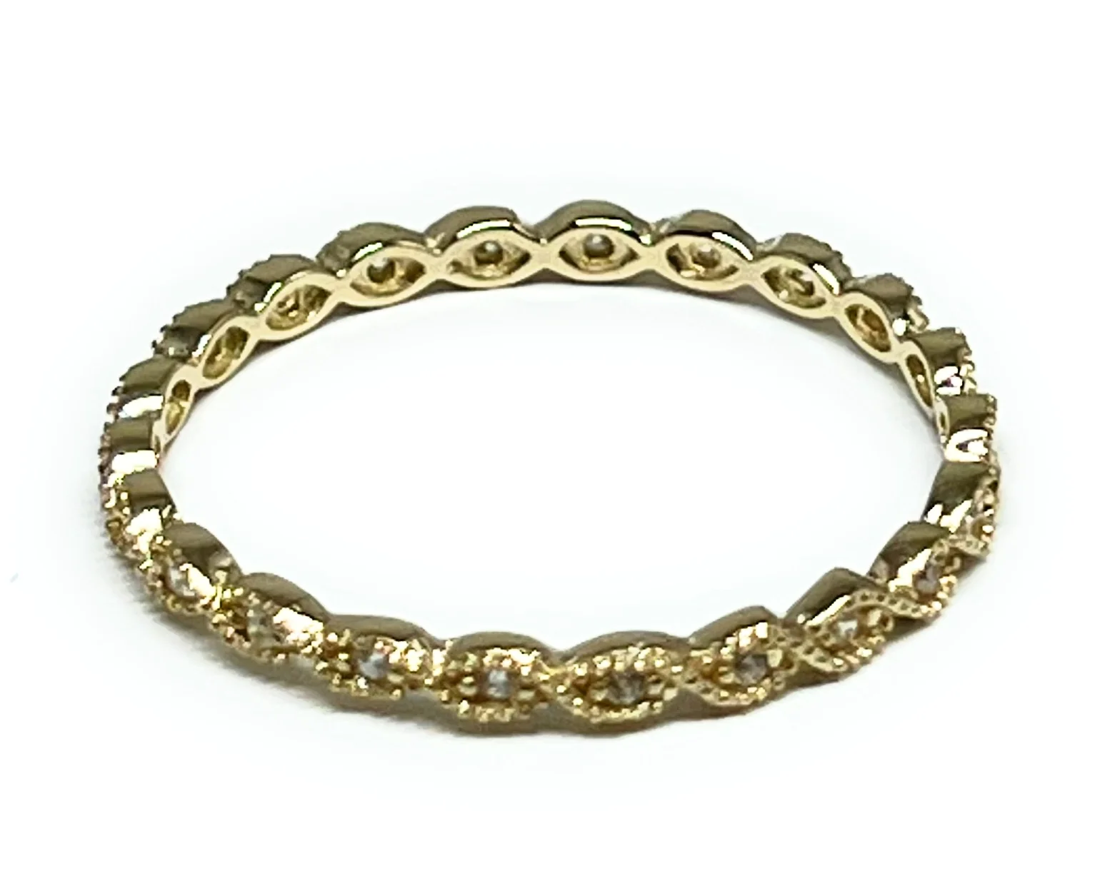 14k Solid Gold CZ Band Infinity Ring (FC 234) - Image 2