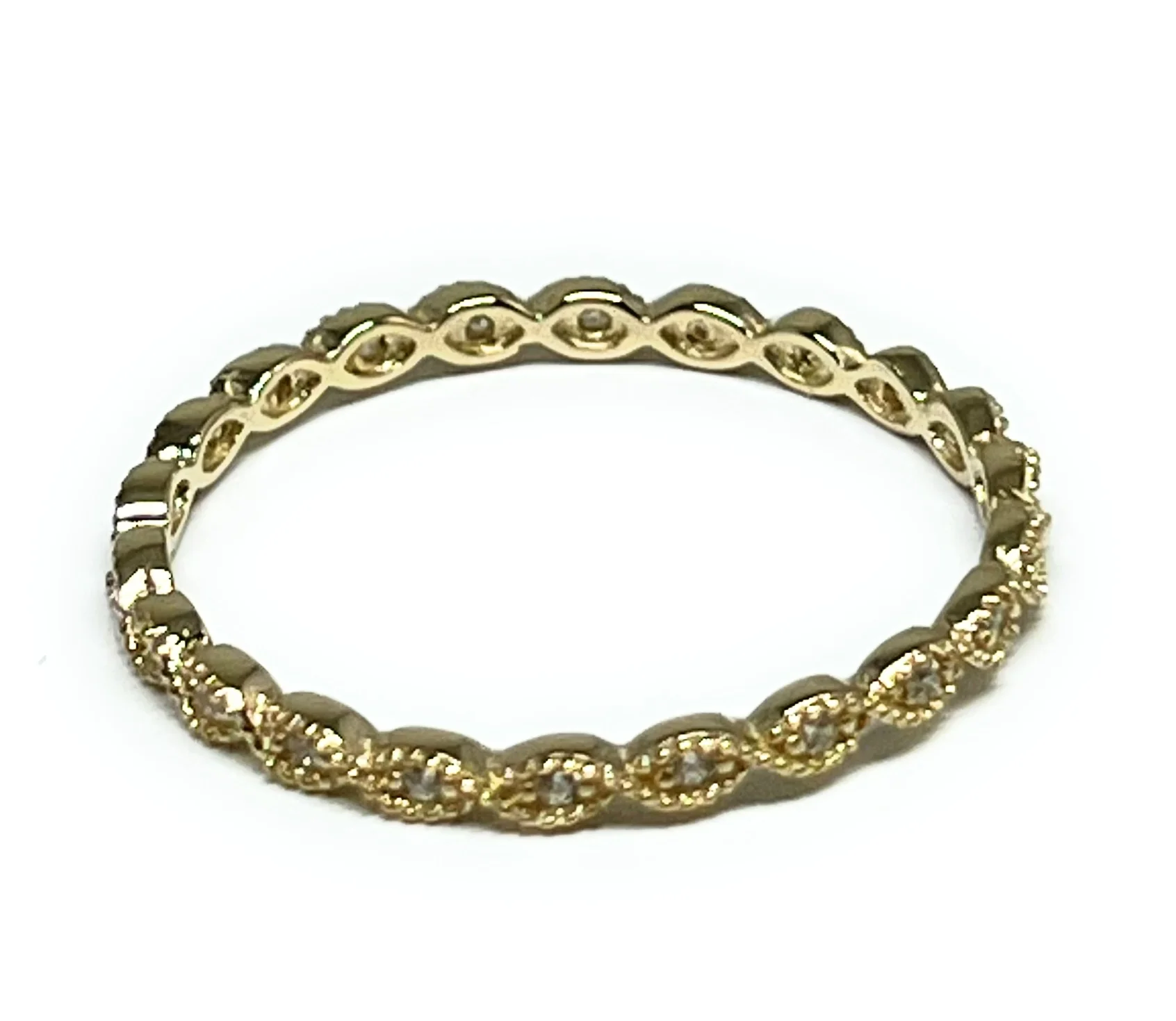 14k Solid Gold CZ Band Infinity Ring (FC 234) - Image 3