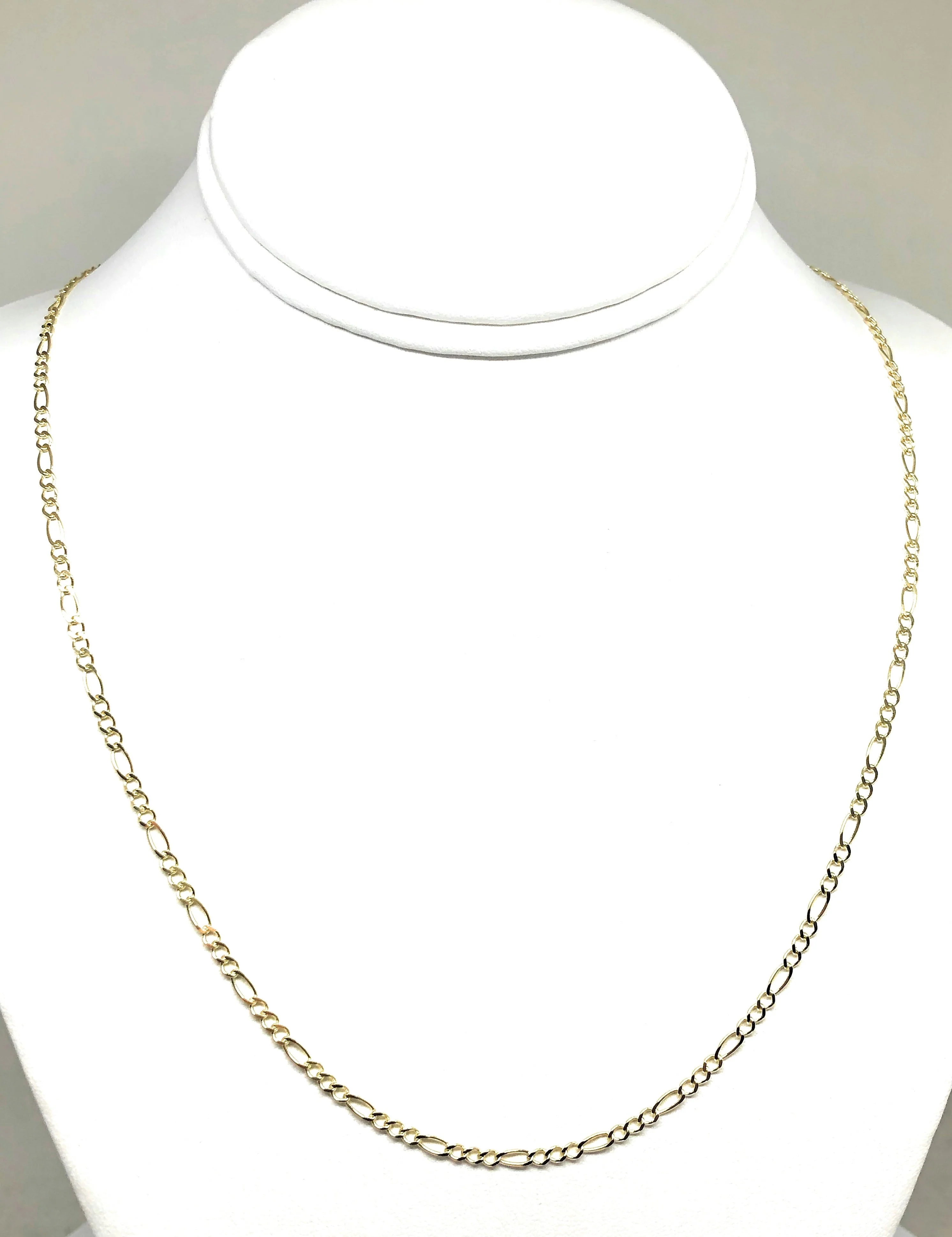 14k Solid Gold Figaro Chain 16-24 inches 2.5mm (FULL SOLID STYLE) - Image 5