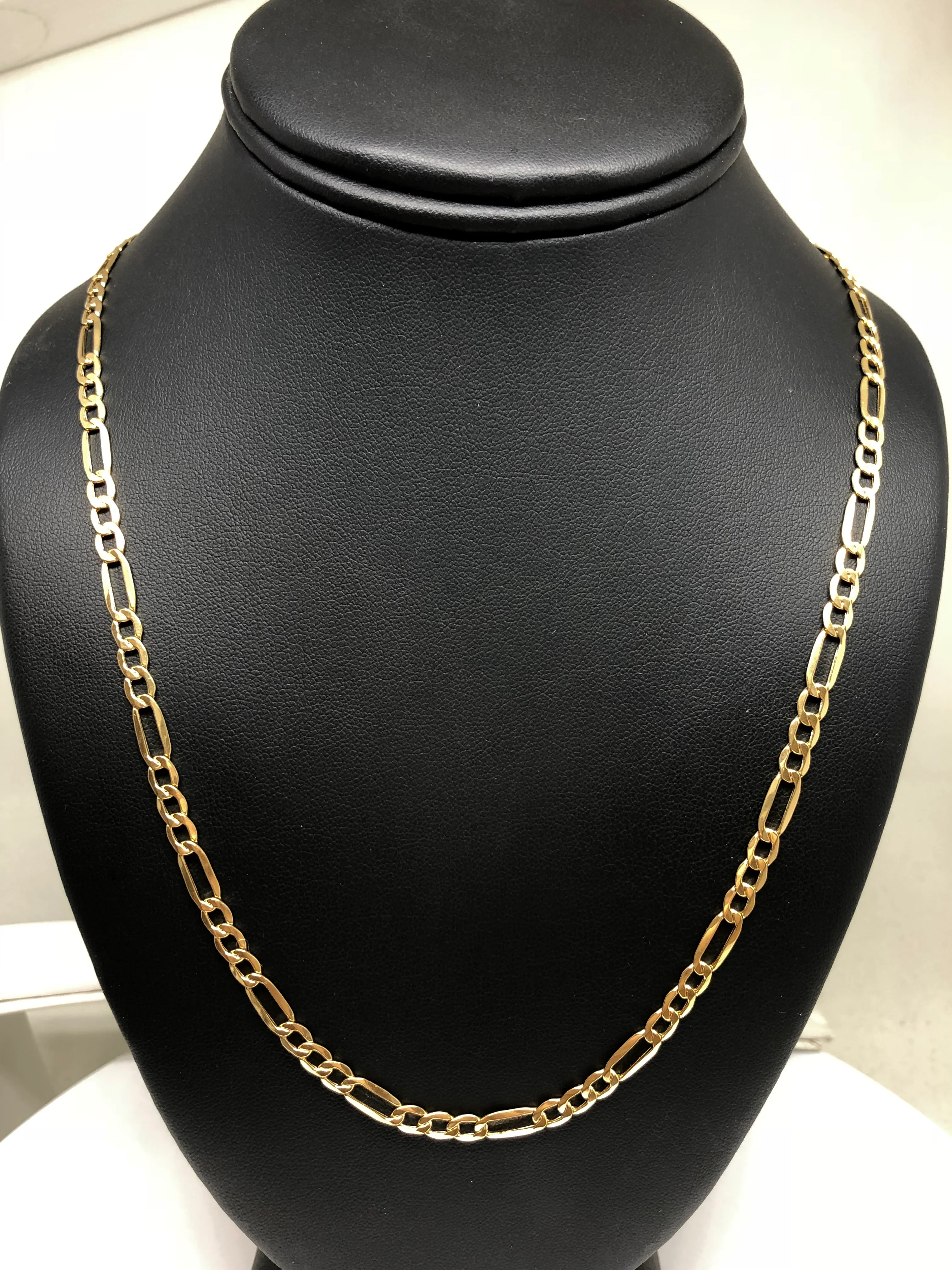 14k Solid Gold Figaro Chain 22-26 inches 4.5mm (Semi-Hollow Style) (7-9g) - Image 6