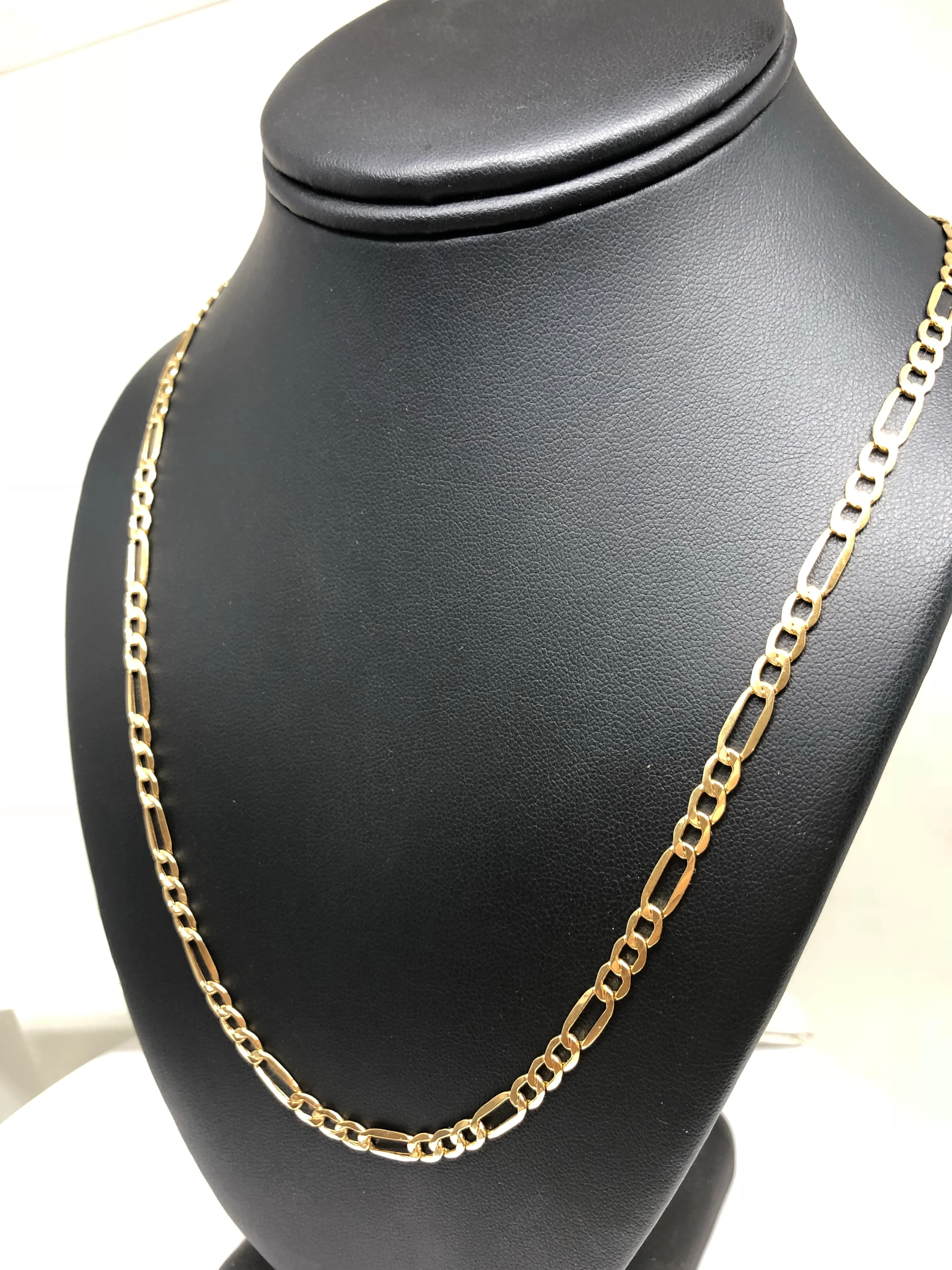 14k Solid Gold Figaro Chain 22-26 inches 4.5mm (Semi-Hollow Style) (7-9g) - Image 7