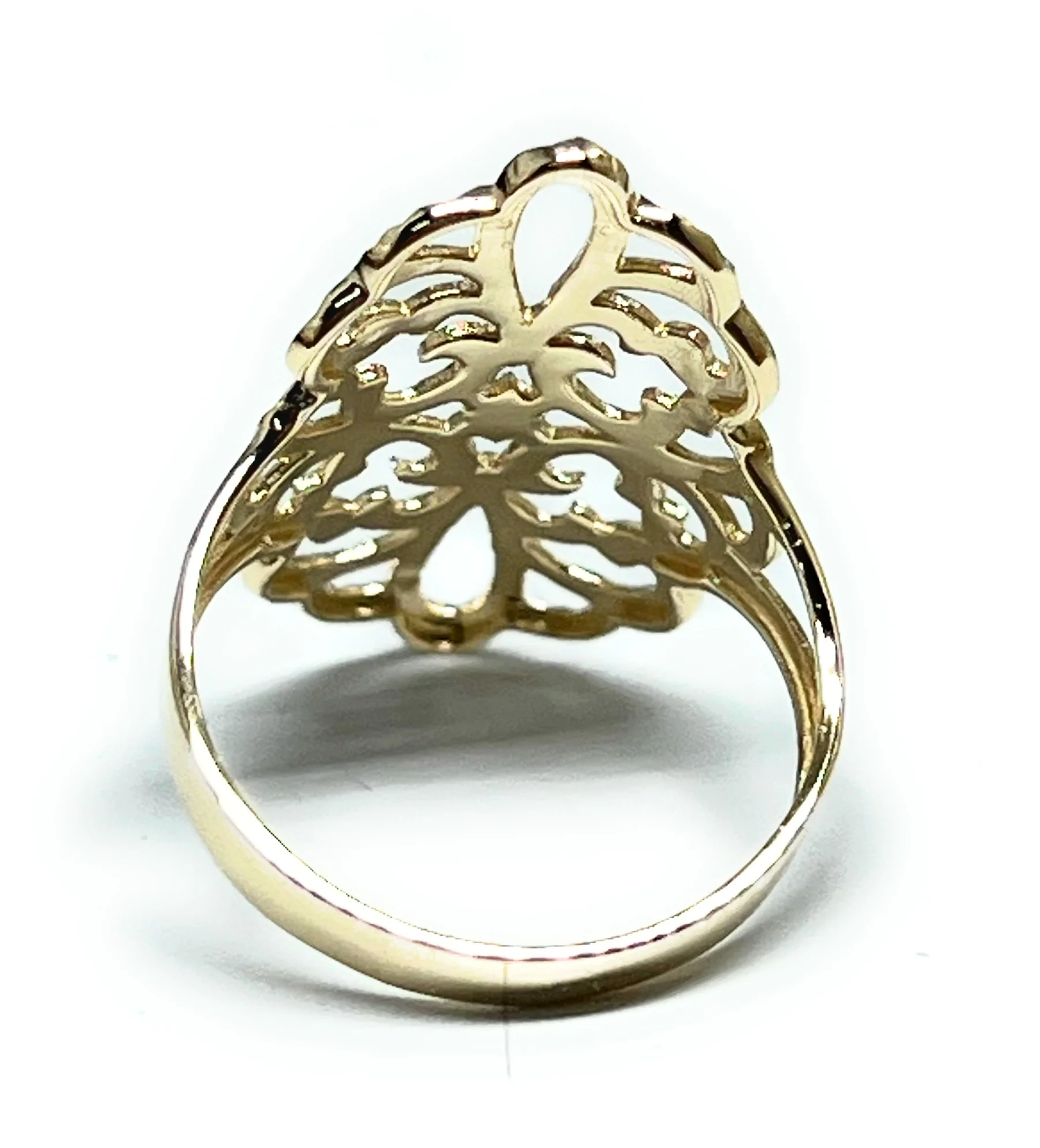 14k Solid Gold Filigree Flower Wide Ring (FC 285) - Image 3