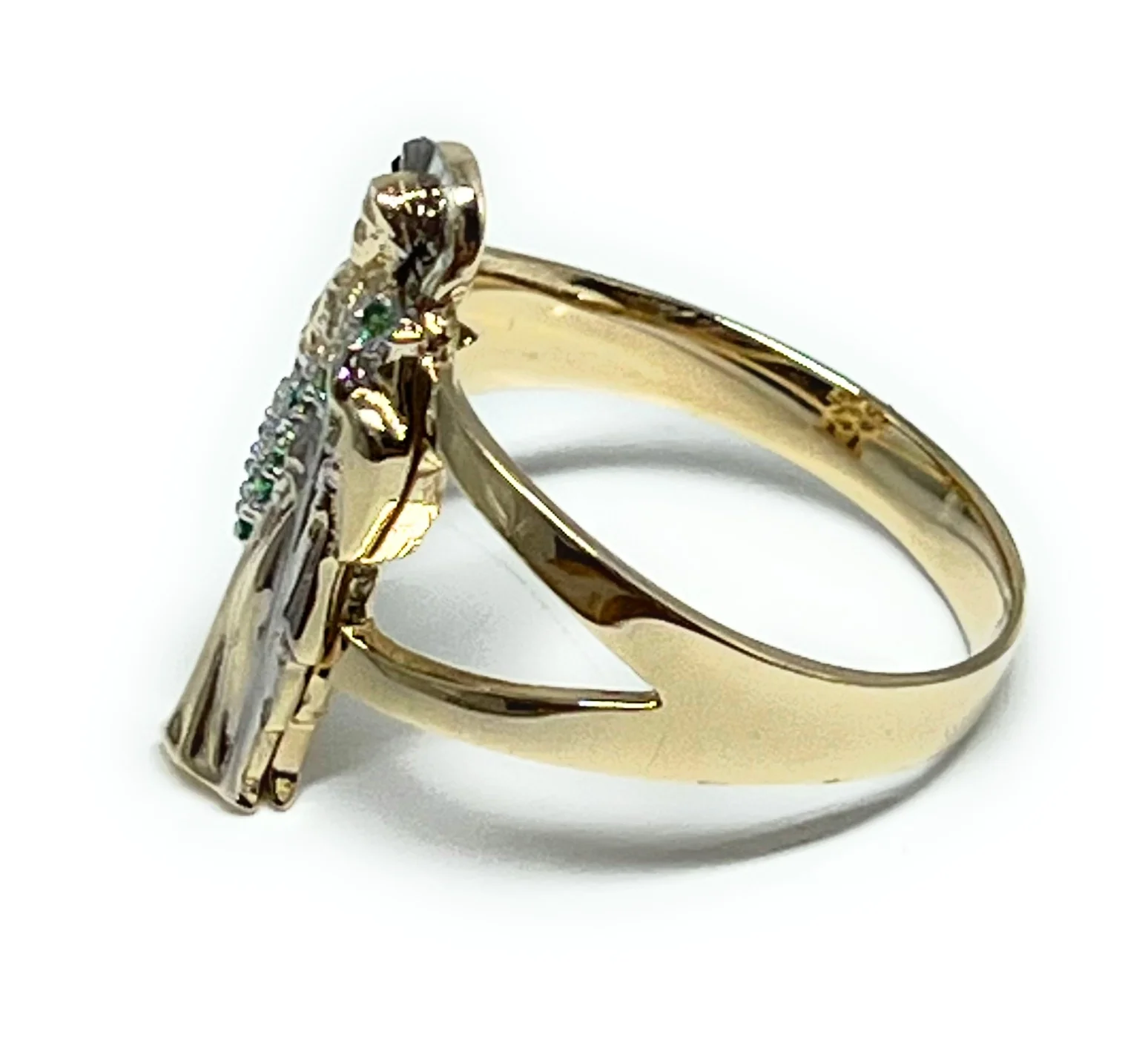 14k Solid Gold Green Saan Judas CZ Ring (FC 214) - Image 2