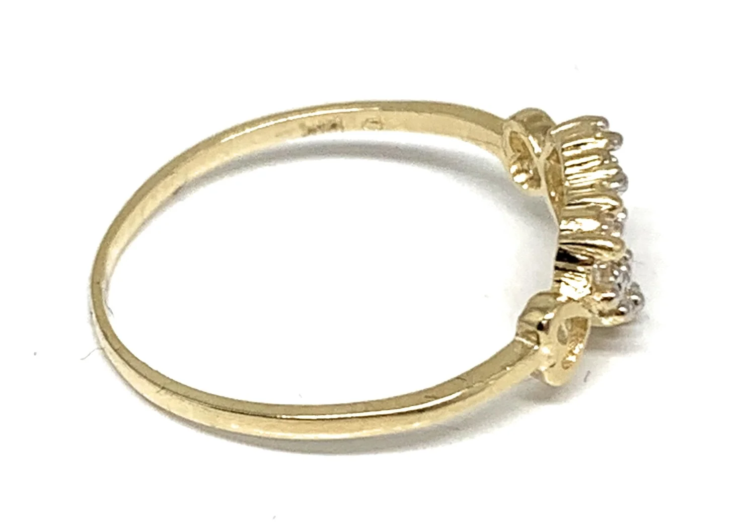 14k Solid Gold Heart CZ Ring - Image 2