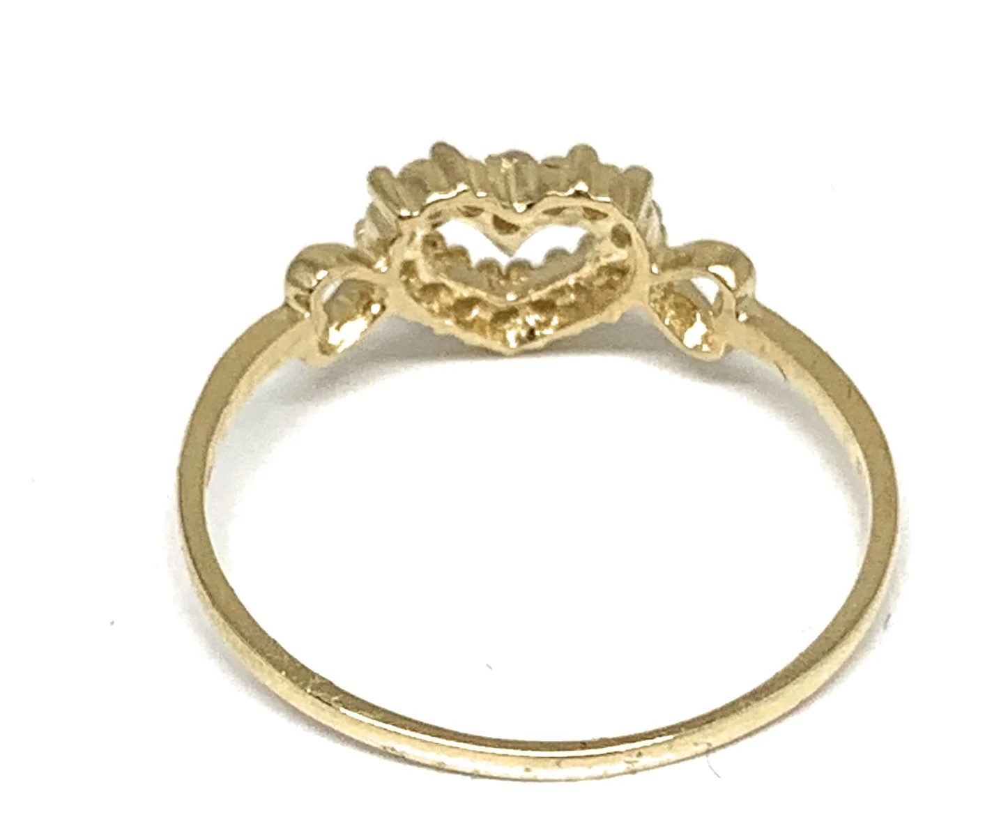 14k Solid Gold Heart CZ Ring - Image 3