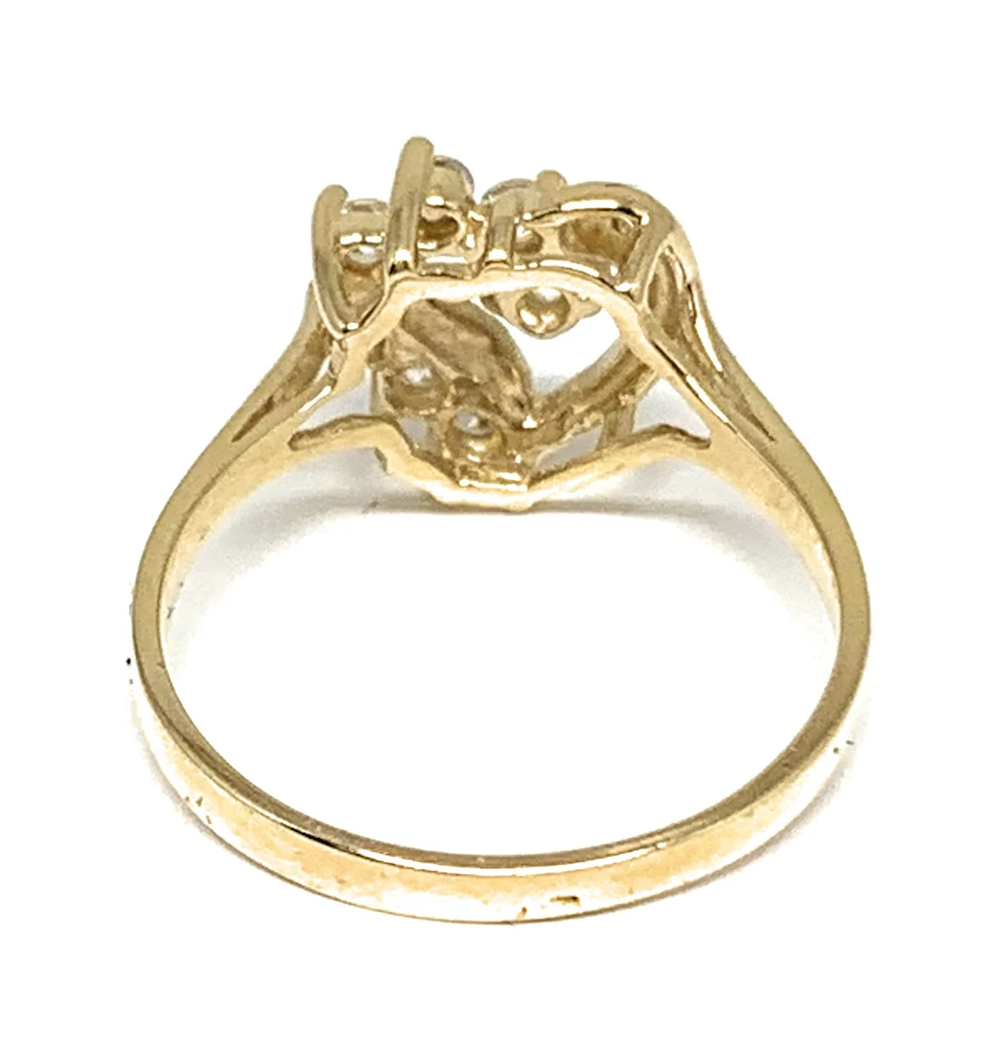 14k Solid Gold Heart CZ Ring - Image 3