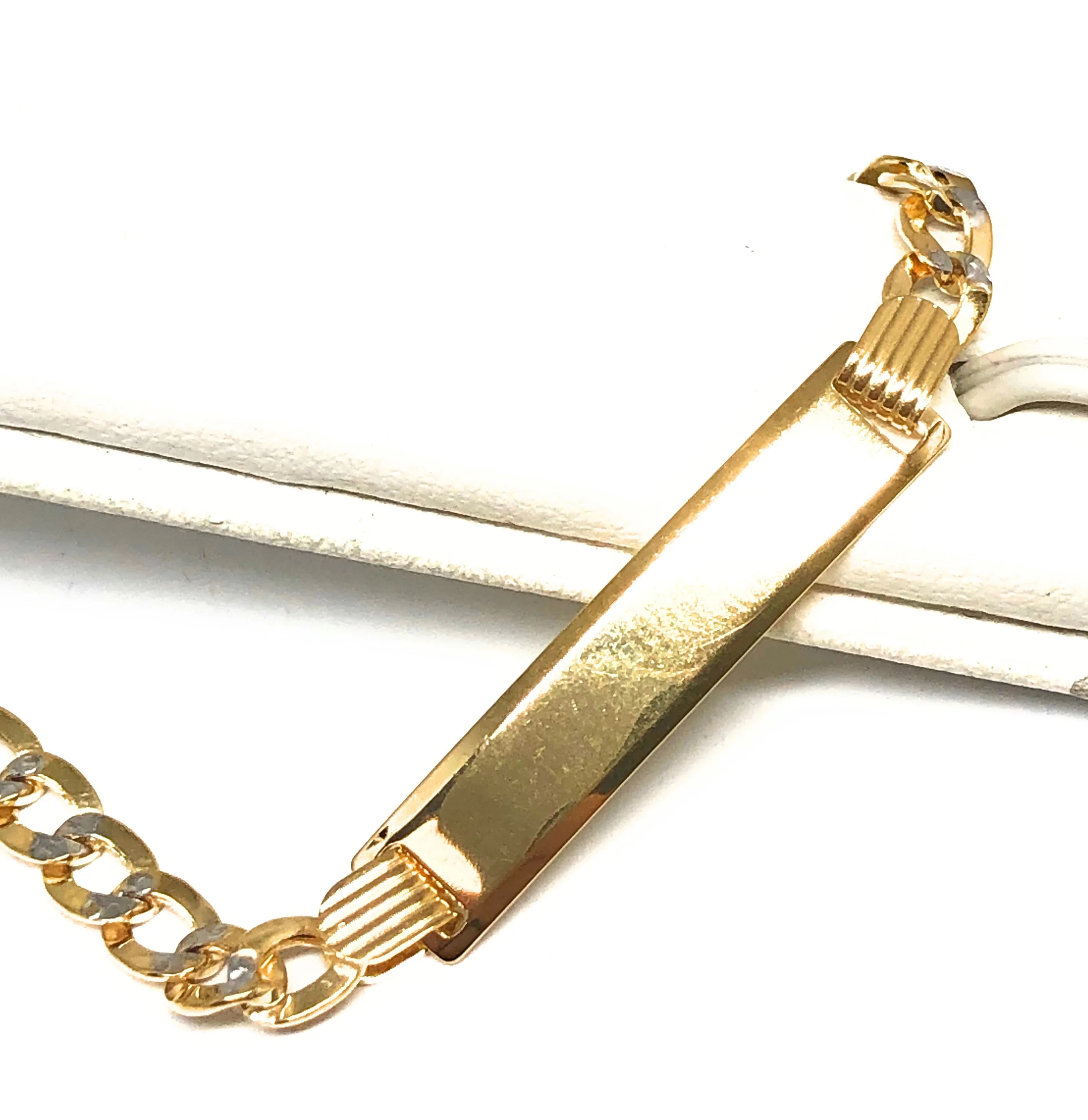 14k Solid Gold Kids 0-8 ID Cuban Link Brracelet 6 inch length 4.5MM Width (Free Engraving, Email us name!) - Image 2