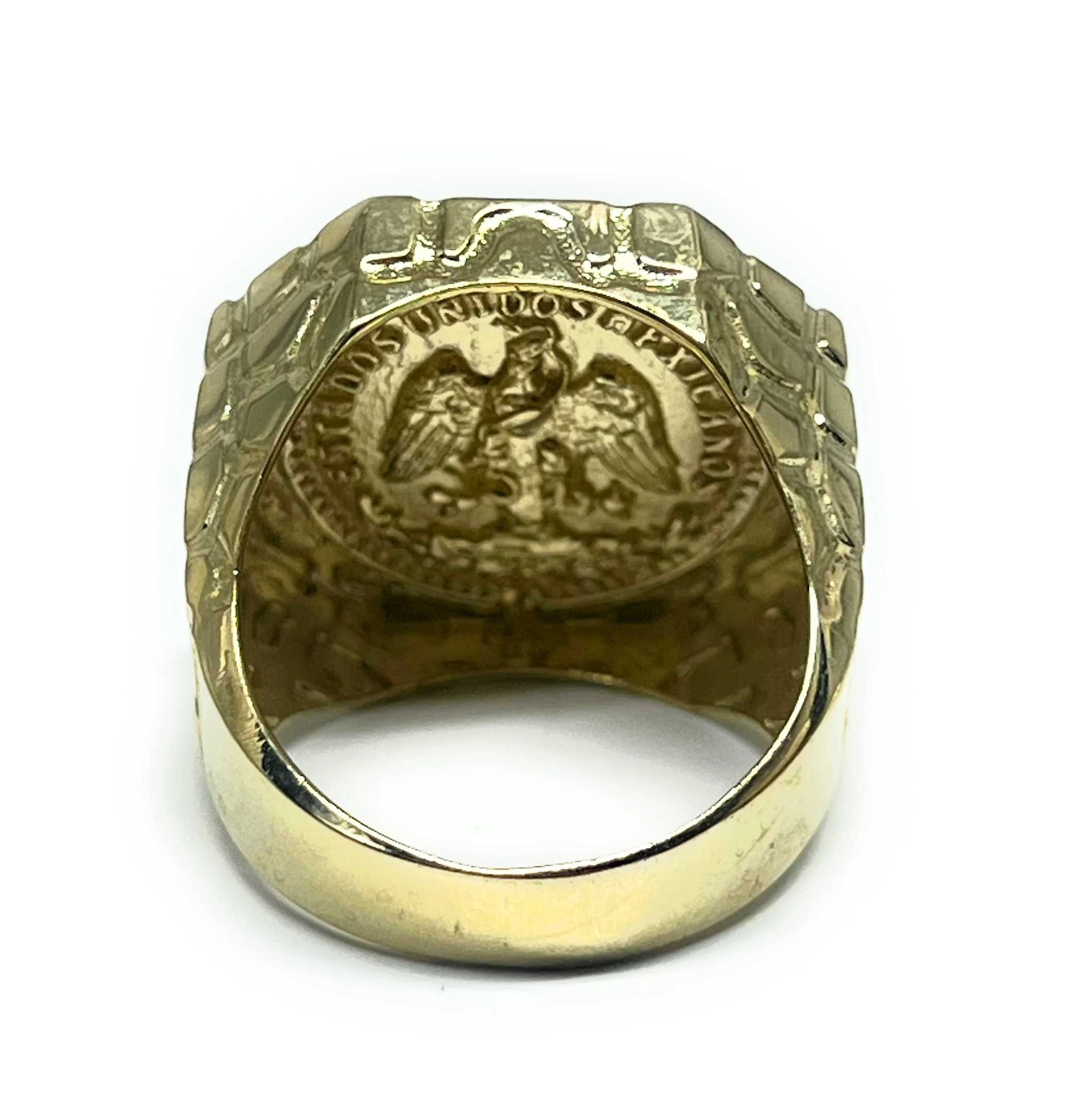 14k Solid Gold MEXICAN CENNTENARIO 50 COIN NUGGET Ring (11g~) - Image 4