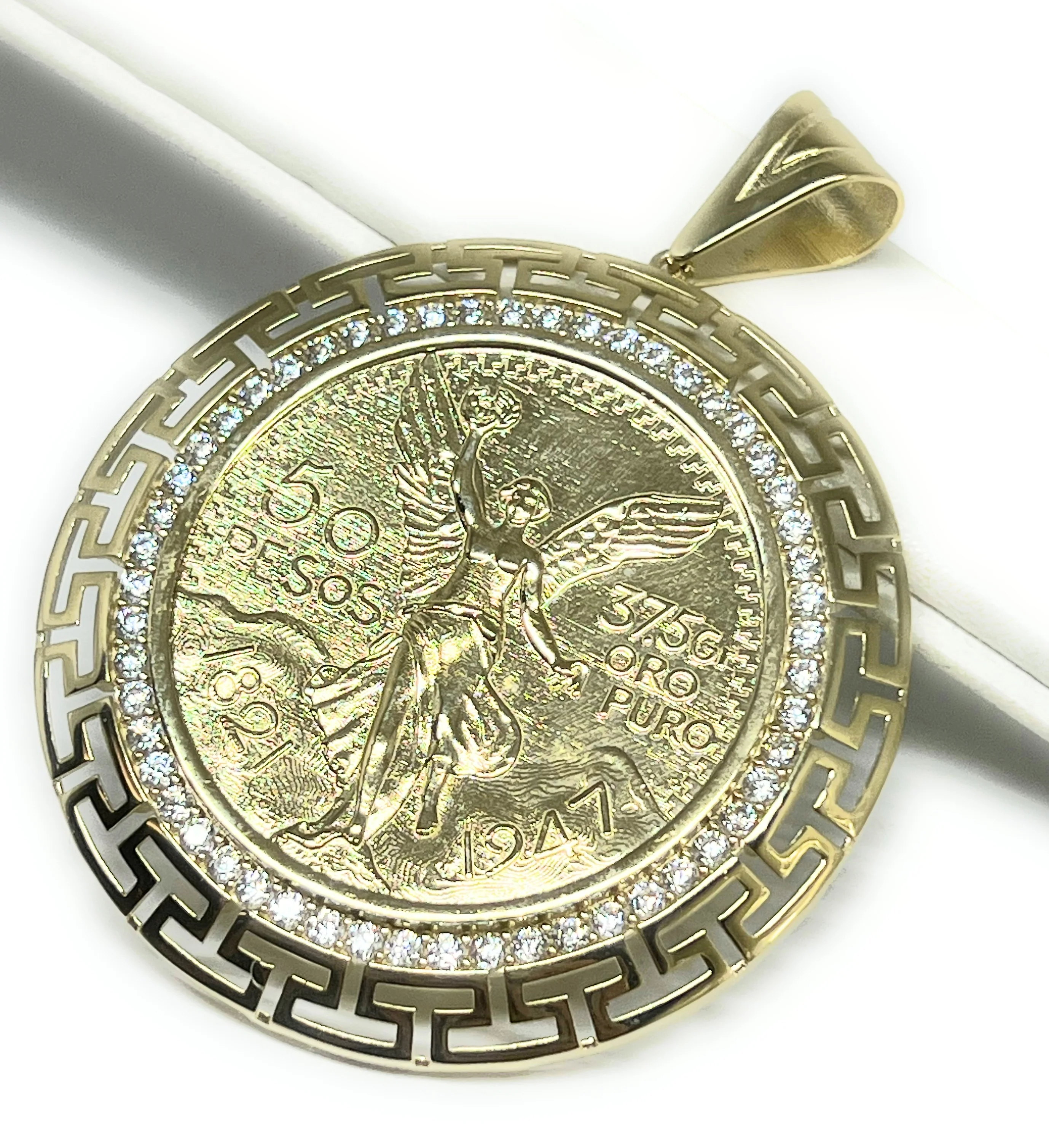 14k Solid Gold Mexican Cenntenario with Bezel Pendant (SM, LG) - Image 5
