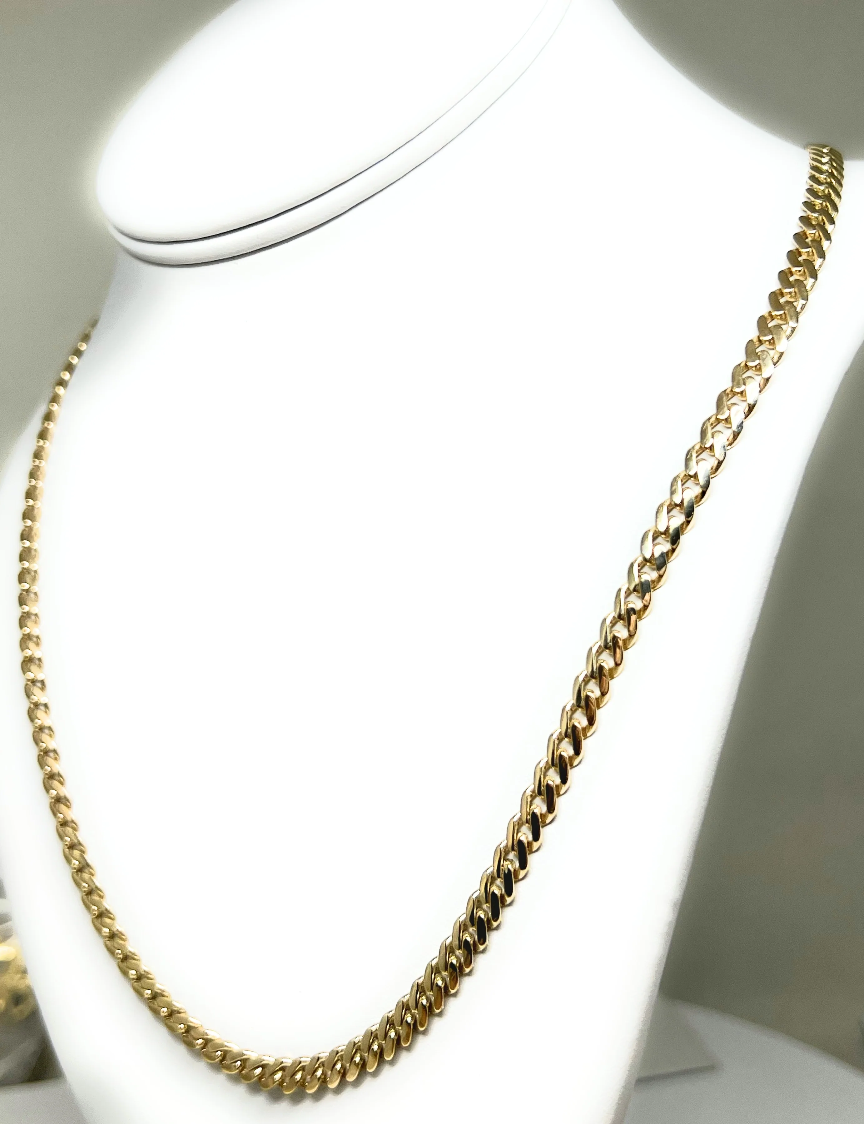 14k Solid Gold Miami Cuban Link Chain 18-24 inches 5mm CZ Lock (Semi-Hollow) 11-18g - Image 5