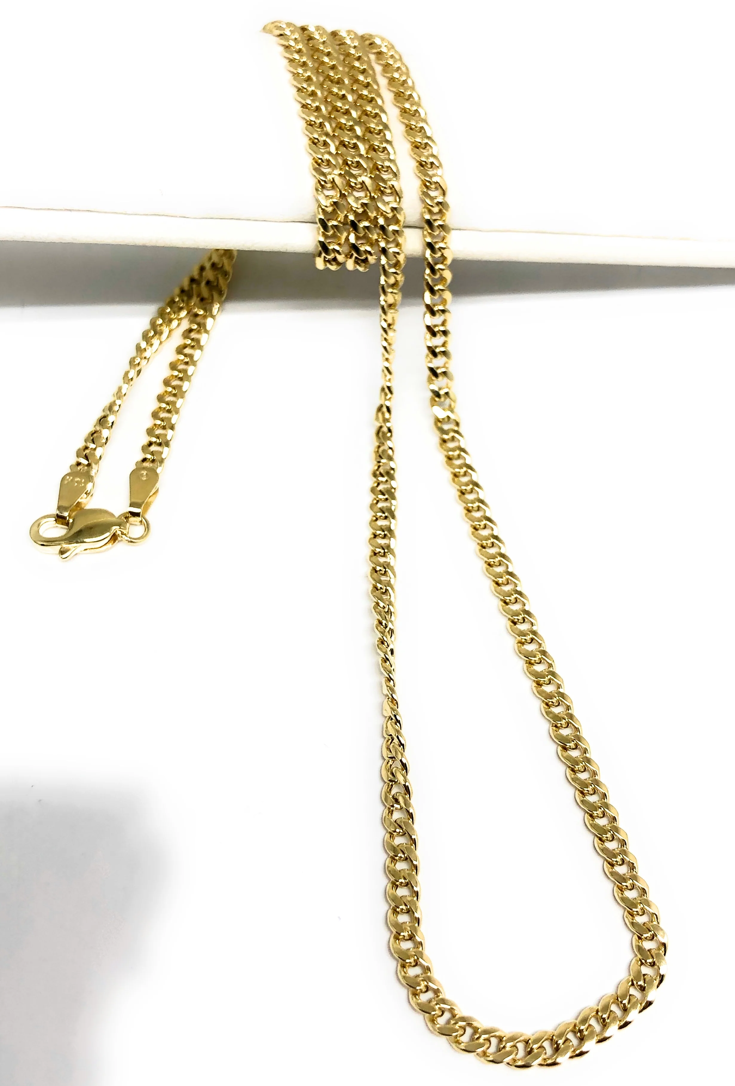 14k Solid Gold Miami Cuban Link Chain 18-26 inches 3mm (Semi-Hollow Style) - Image 2