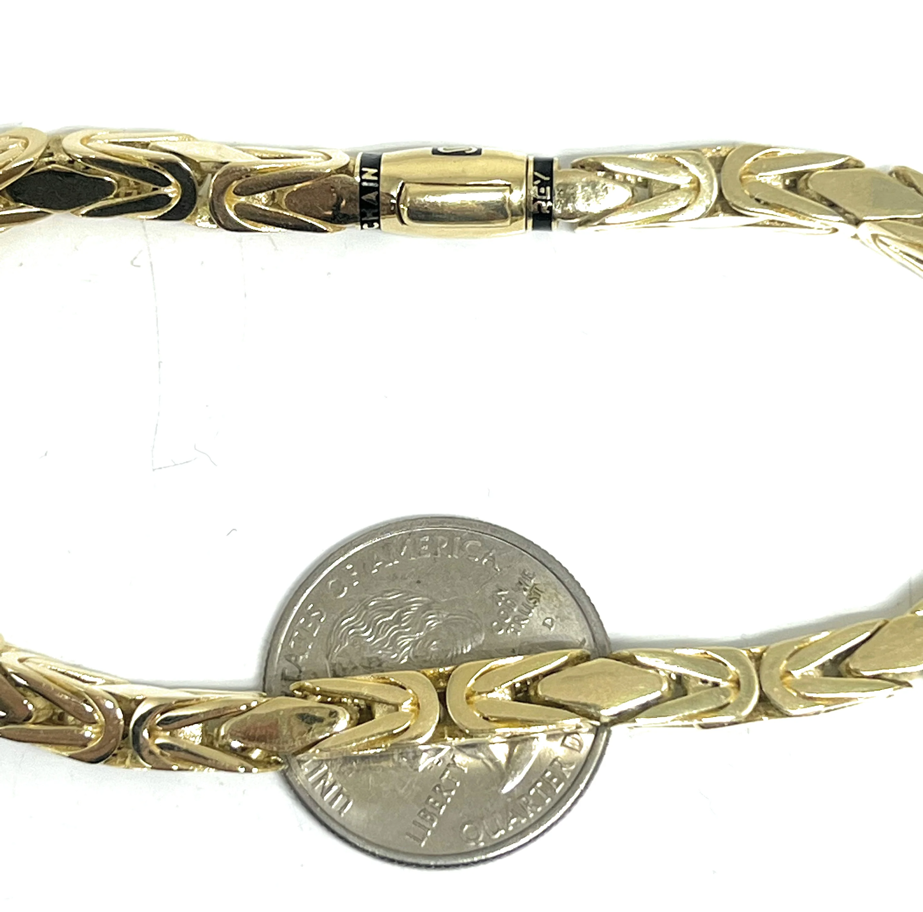 14k Solid Gold MONACO BYZANTINE BRRACELET 8.5 inch 5mm (Semi-Hollow Style) (18g) - Image 2