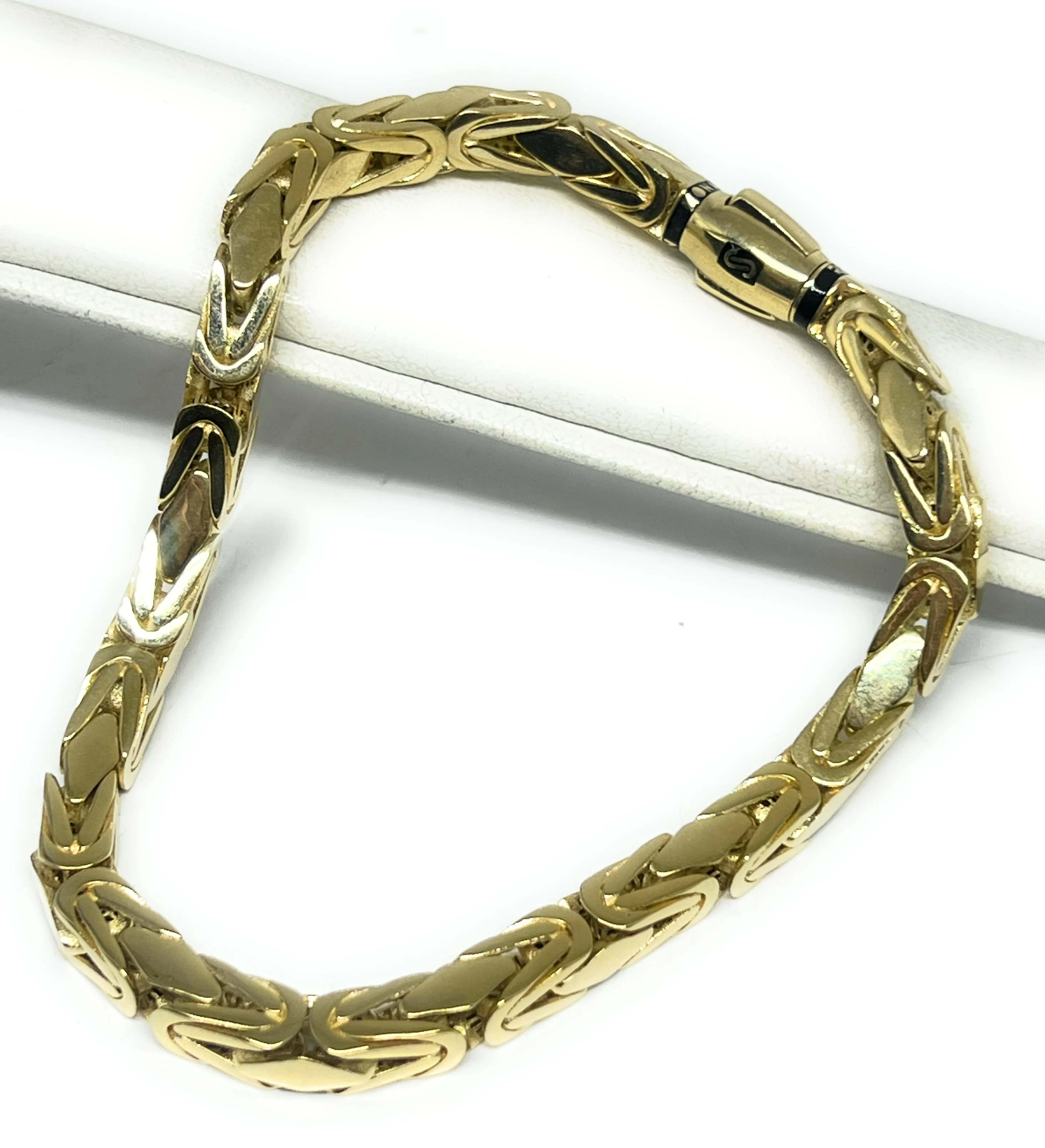 14k Solid Gold MONACO BYZANTINE BRRACELET 8.5 inch 5mm (Semi-Hollow Style) (18g) - Image 3