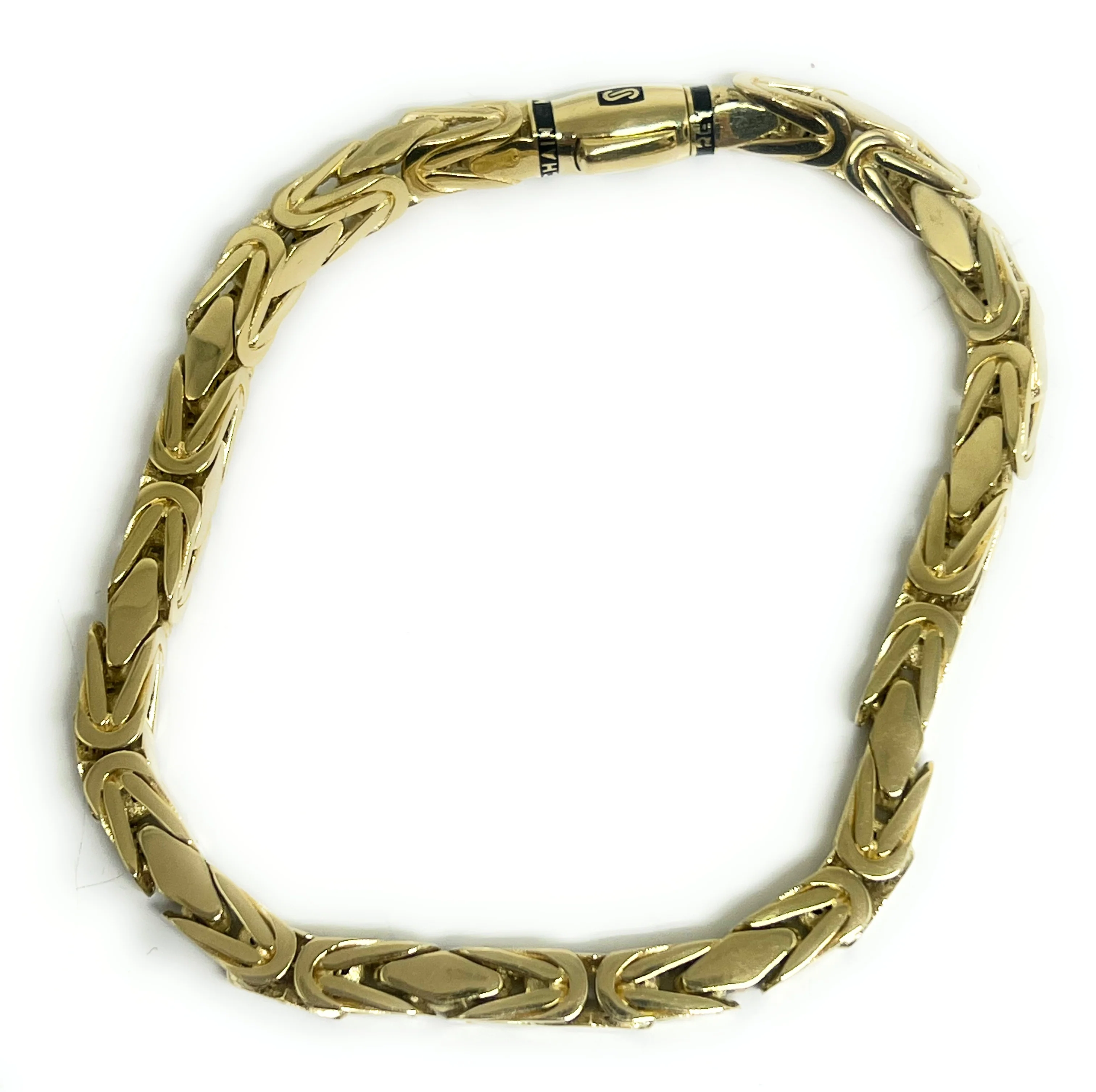 14k Solid Gold MONACO BYZANTINE BRRACELET 8.5 inch 5mm (Semi-Hollow Style) (18g) - Image 4
