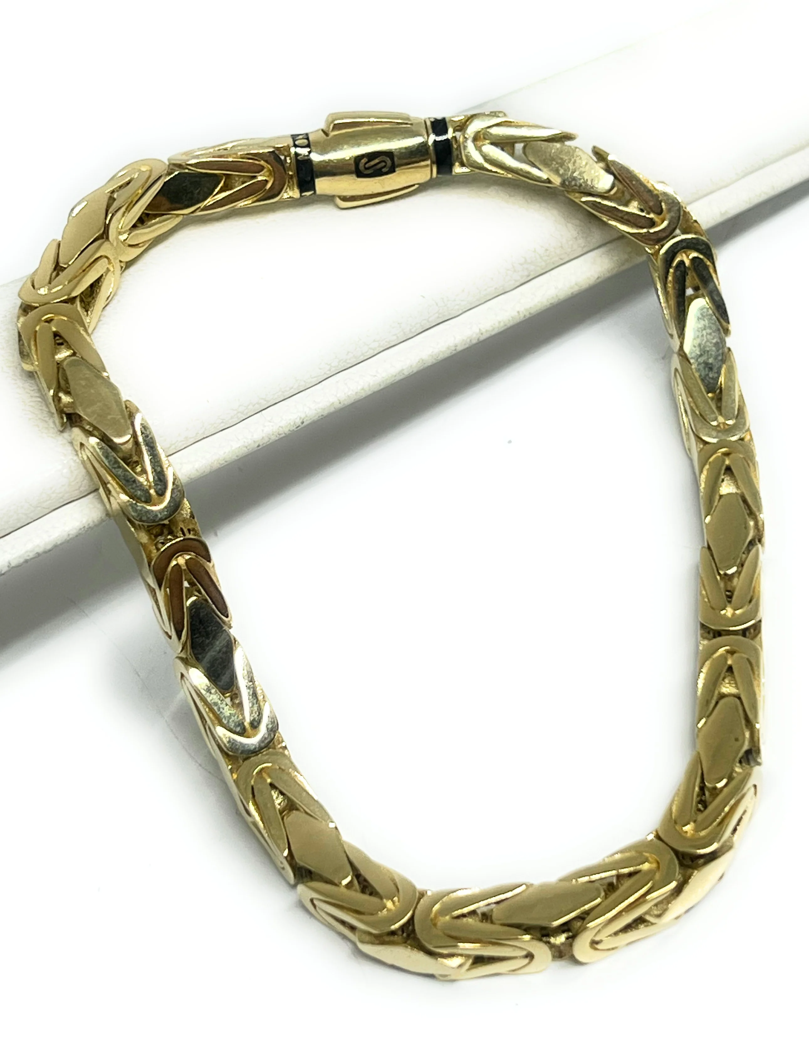 14k Solid Gold MONACO BYZANTINE BRRACELET 8.5 inch 5mm (Semi-Hollow Style) (18g) - Image 5