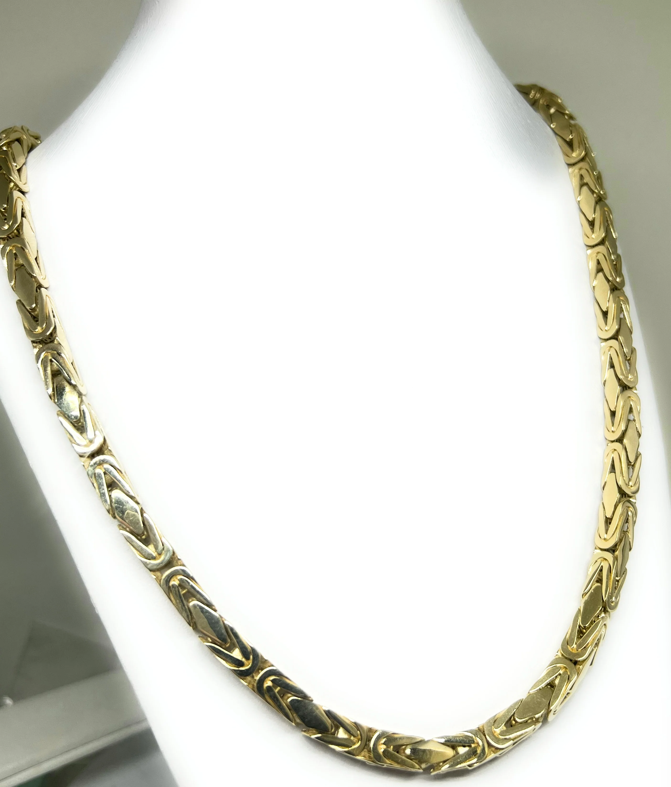 14k Solid Gold MONACO BYZANTINE Chain 24 inch 6mm (Semi-Hollow Style) (60g) - Image 3
