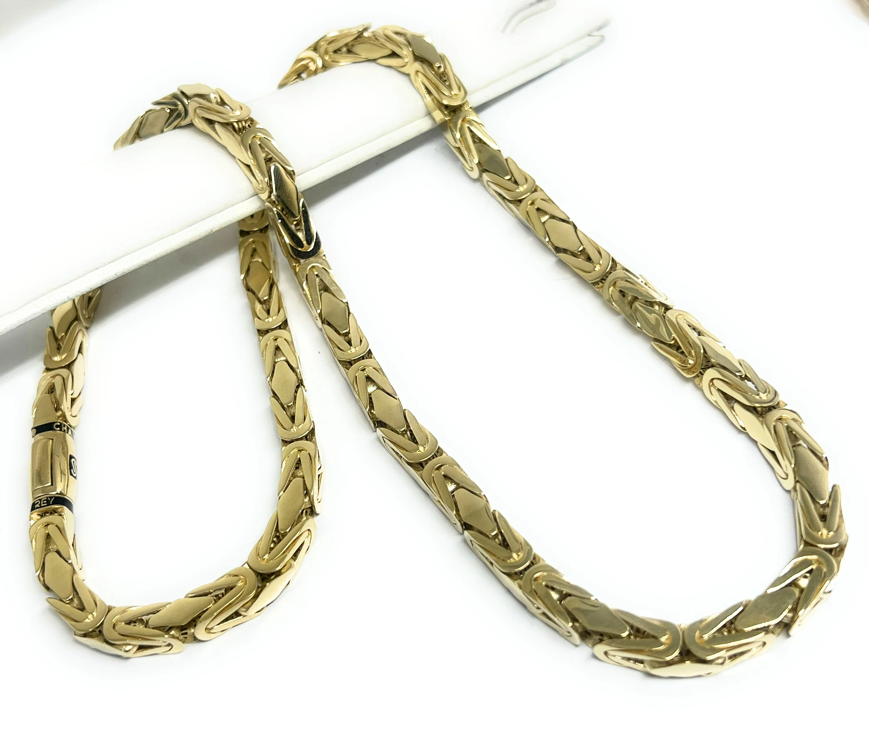 14k Solid Gold MONACO BYZANTINE Chain 24 inch 6mm (Semi-Hollow Style) (60g) - Image 4