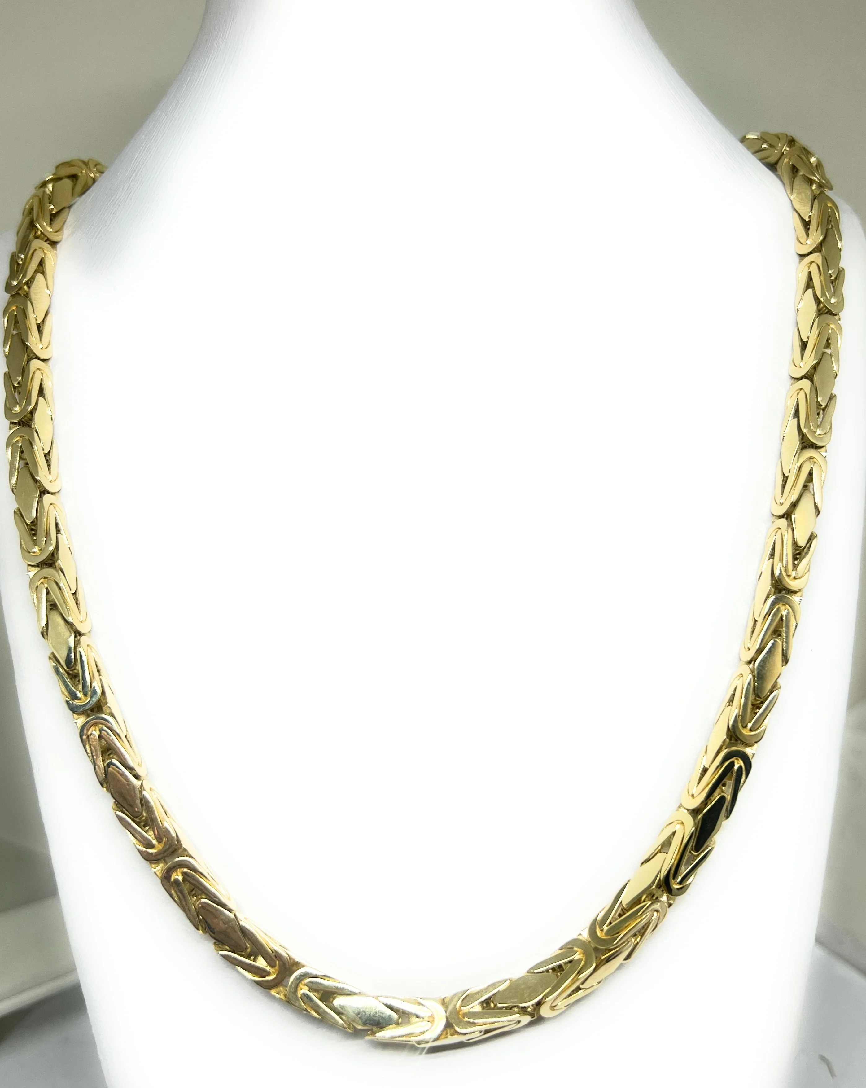 14k Solid Gold MONACO BYZANTINE Chain 24 inch 6mm (Semi-Hollow Style) (60g) - Image 5