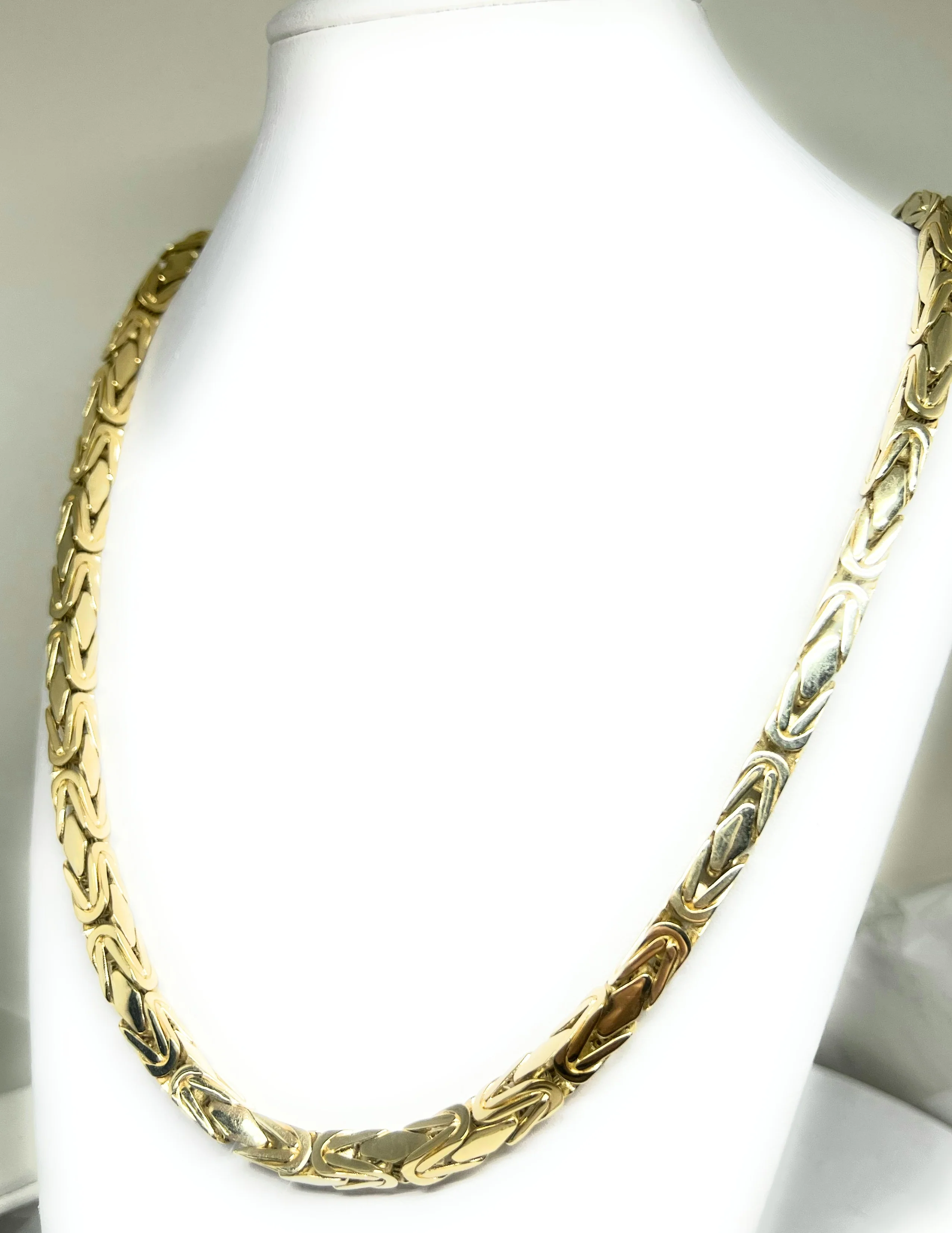 14k Solid Gold MONACO BYZANTINE Chain 24 inch 6mm (Semi-Hollow Style) (60g) - Image 7