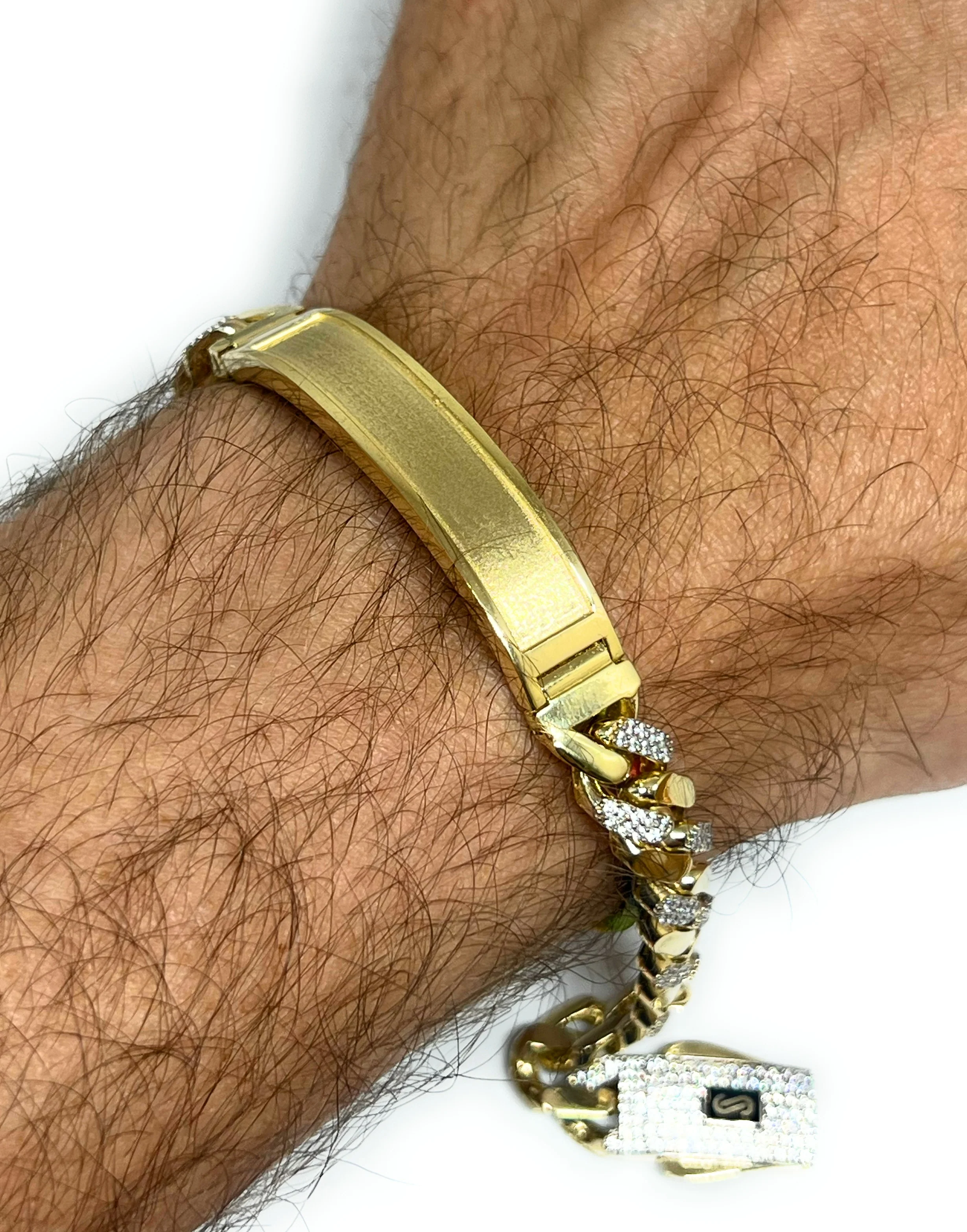 10k Solid Gold MONACO MIAMI CUBAN LINK ID CZ BRRACELET 8-8.5 INCH 9.5MM WIDTH (16g) - Image 9