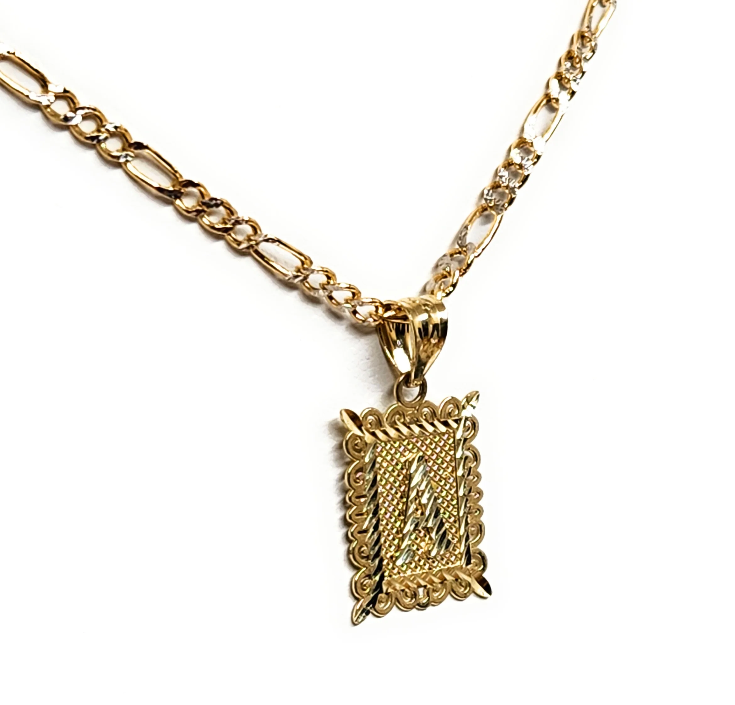 10k Solid Gold PORTRAIT SQUARE BLOCK CUSTOMIZED Initial Letter Pendant - Image 7