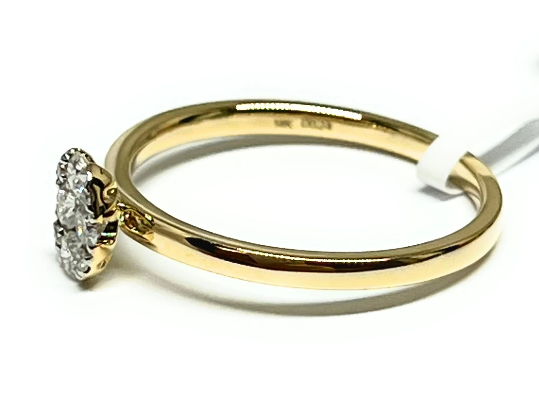 14k Solid Gold Round Brilliant Cut Diamond Grooved Ring 0.23ct (FCD 20) - Image 2