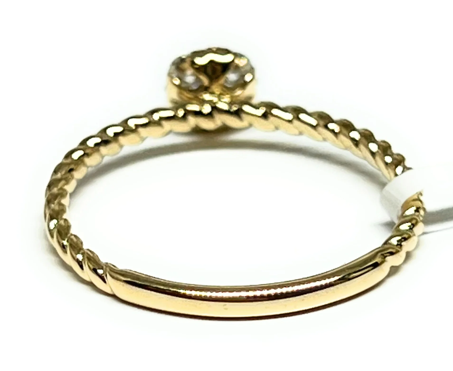 14k Solid Gold Round Brilliant Cut Diamond Grooved Ring 0.30ct (FCD 19) - Image 2