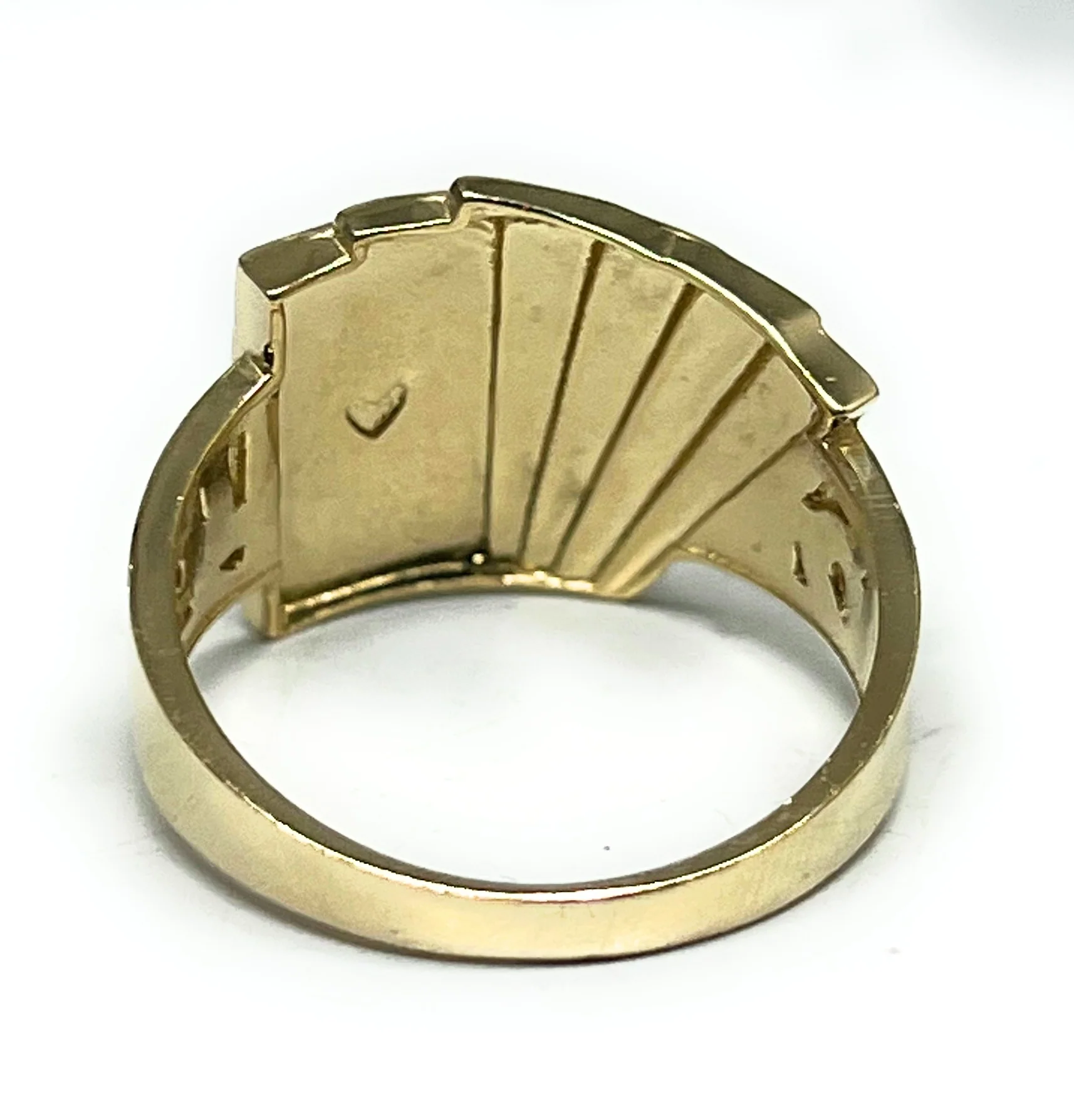14k Solid Gold ROYAL FLUSH POKER Ring - Image 4